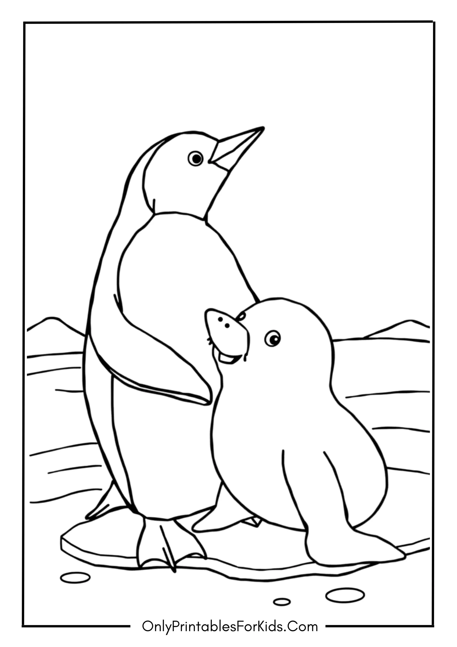 Penguin Playing with a Seal Friend