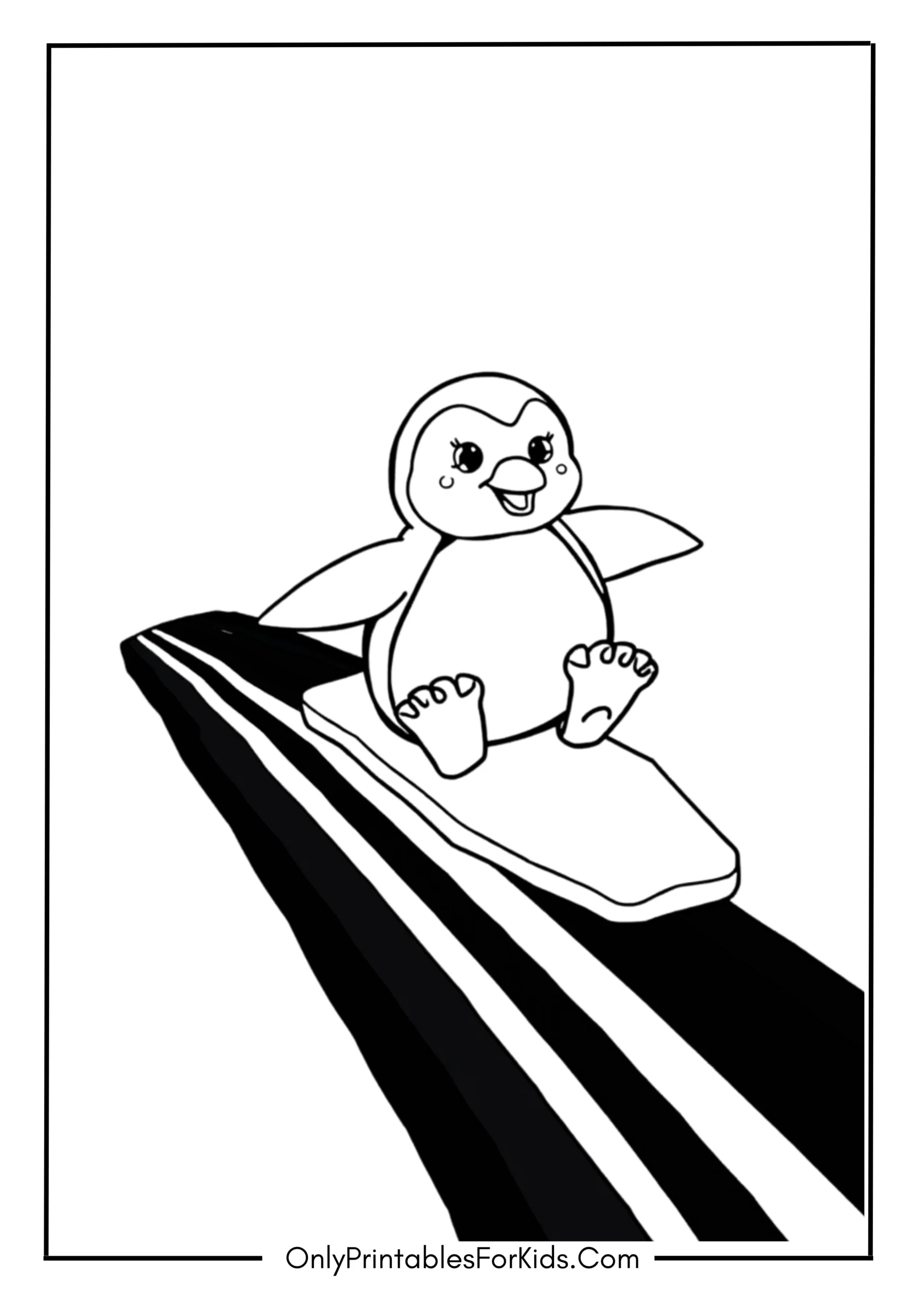 Penguin Sliding on a Rainbow Ice Path