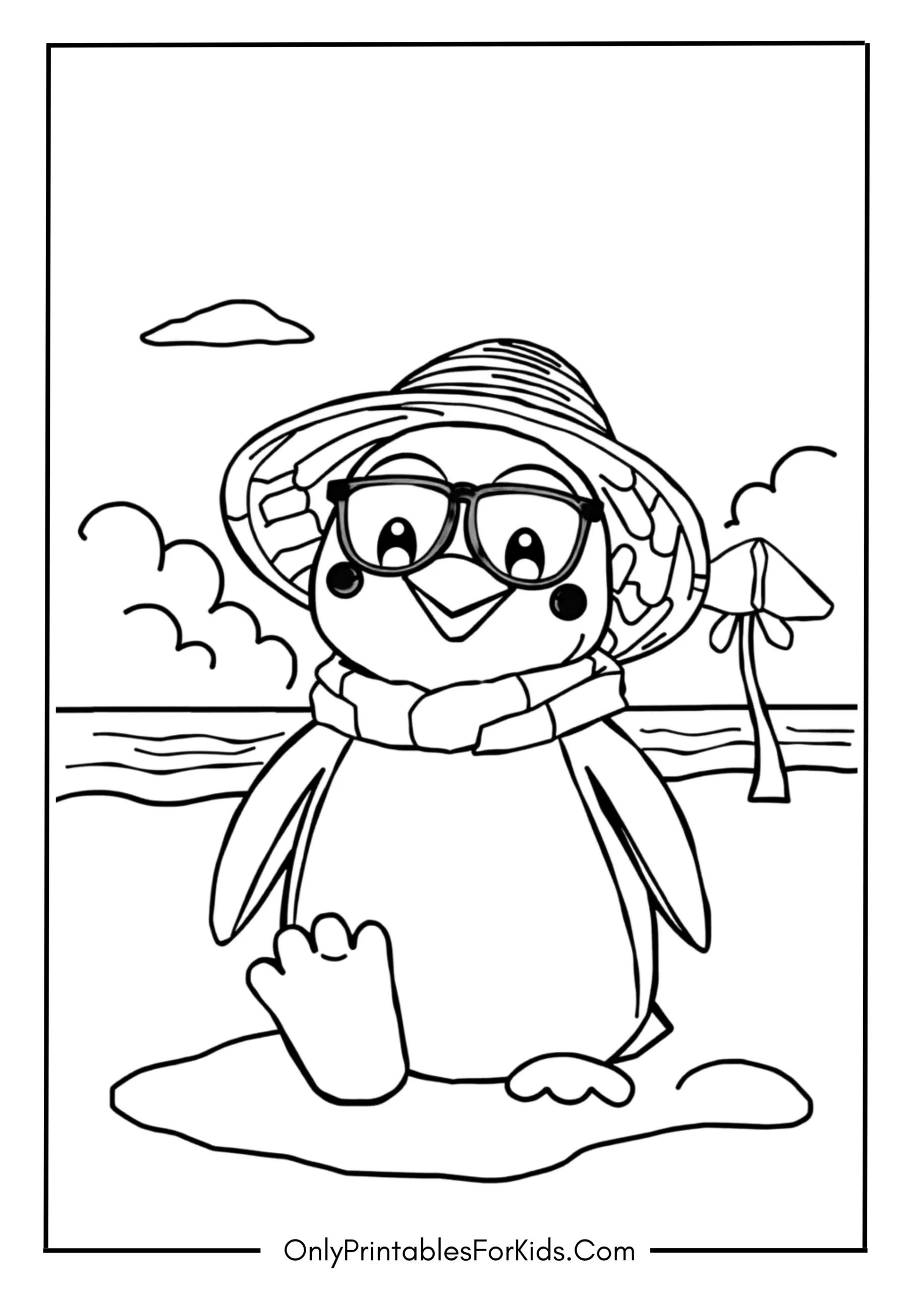 Penguin on a Summer Beach Vacation