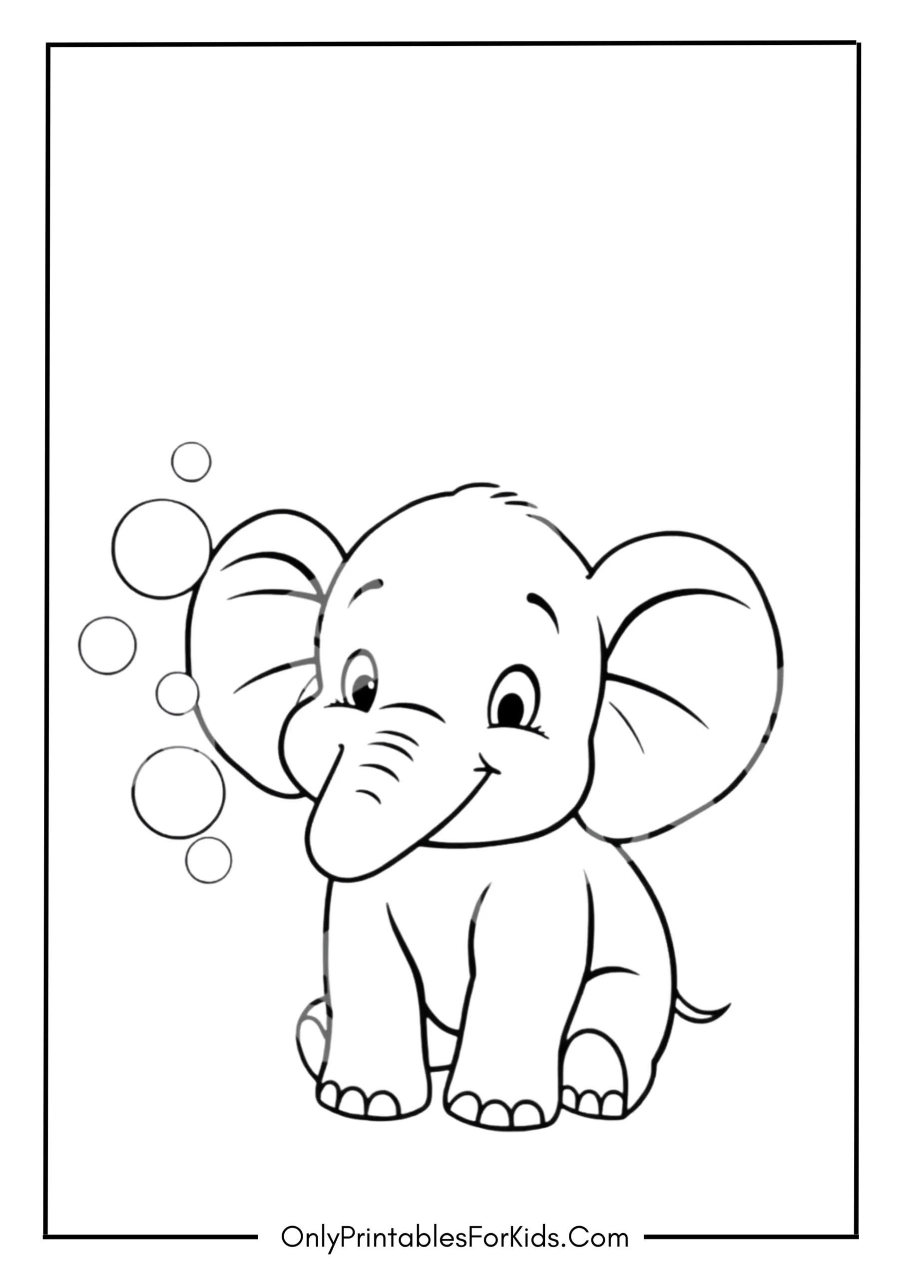 Playful Baby Elephant With Bubbles