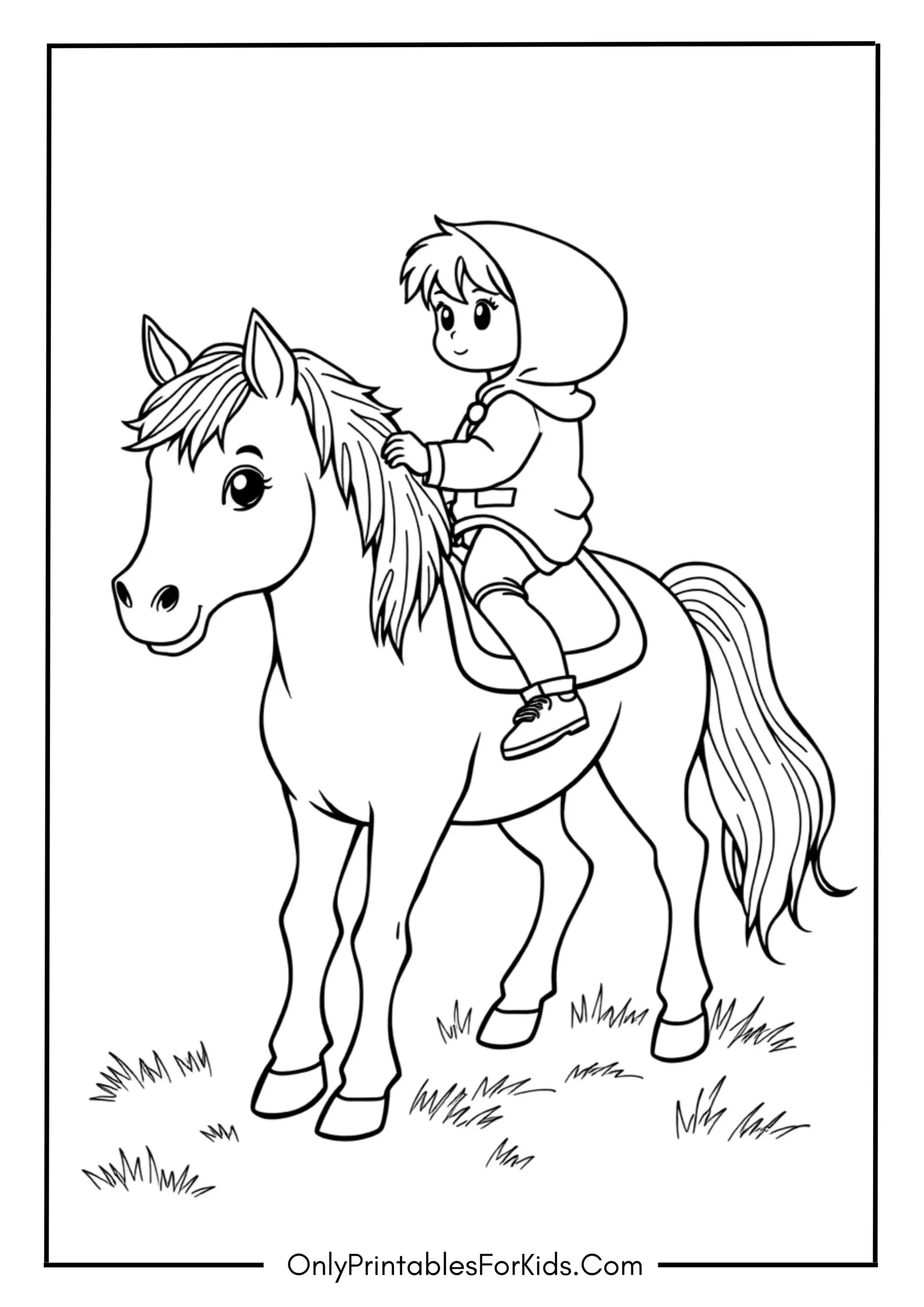 Pony Giving a Gentle Ride to a Child