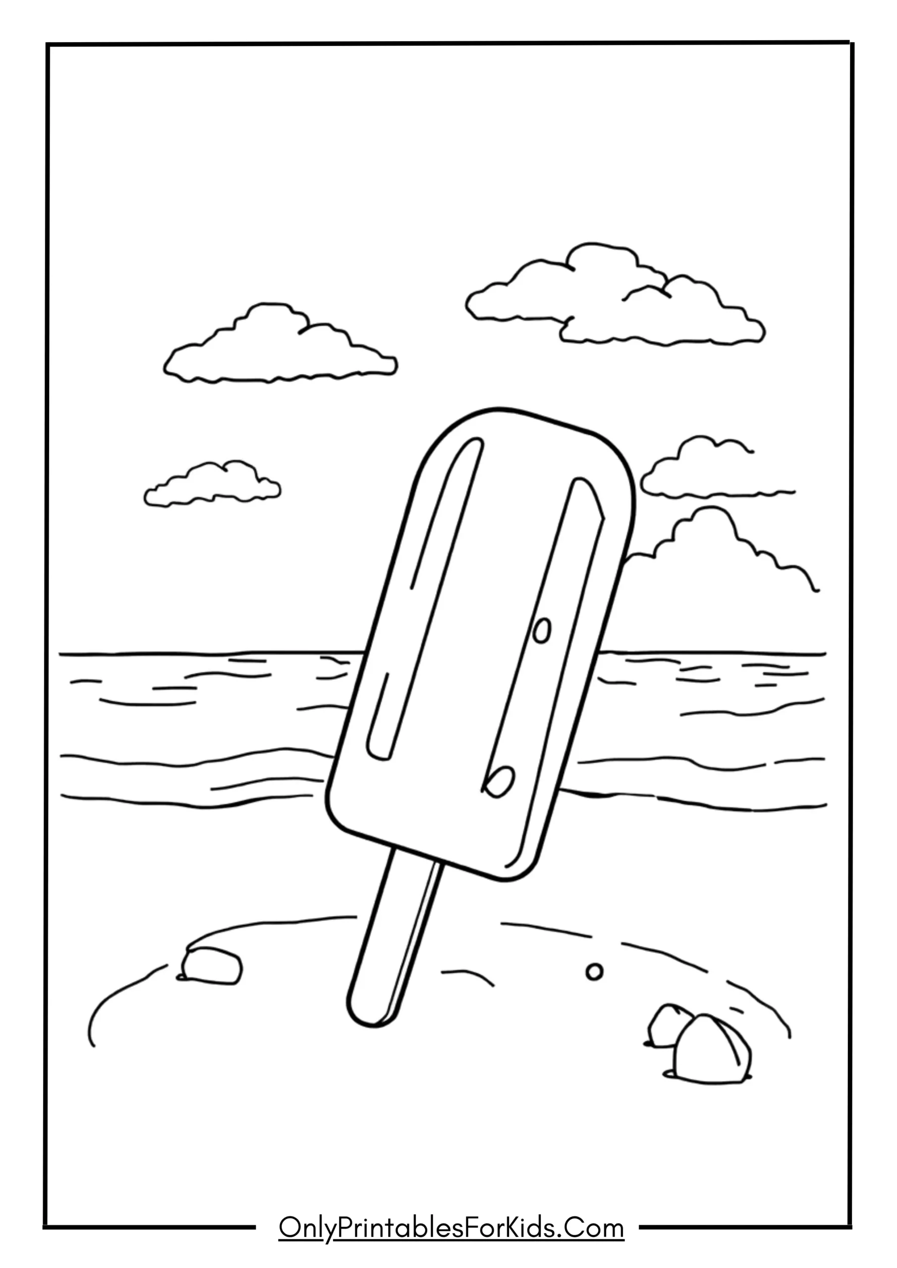 Popsicle in a Beach Scene
