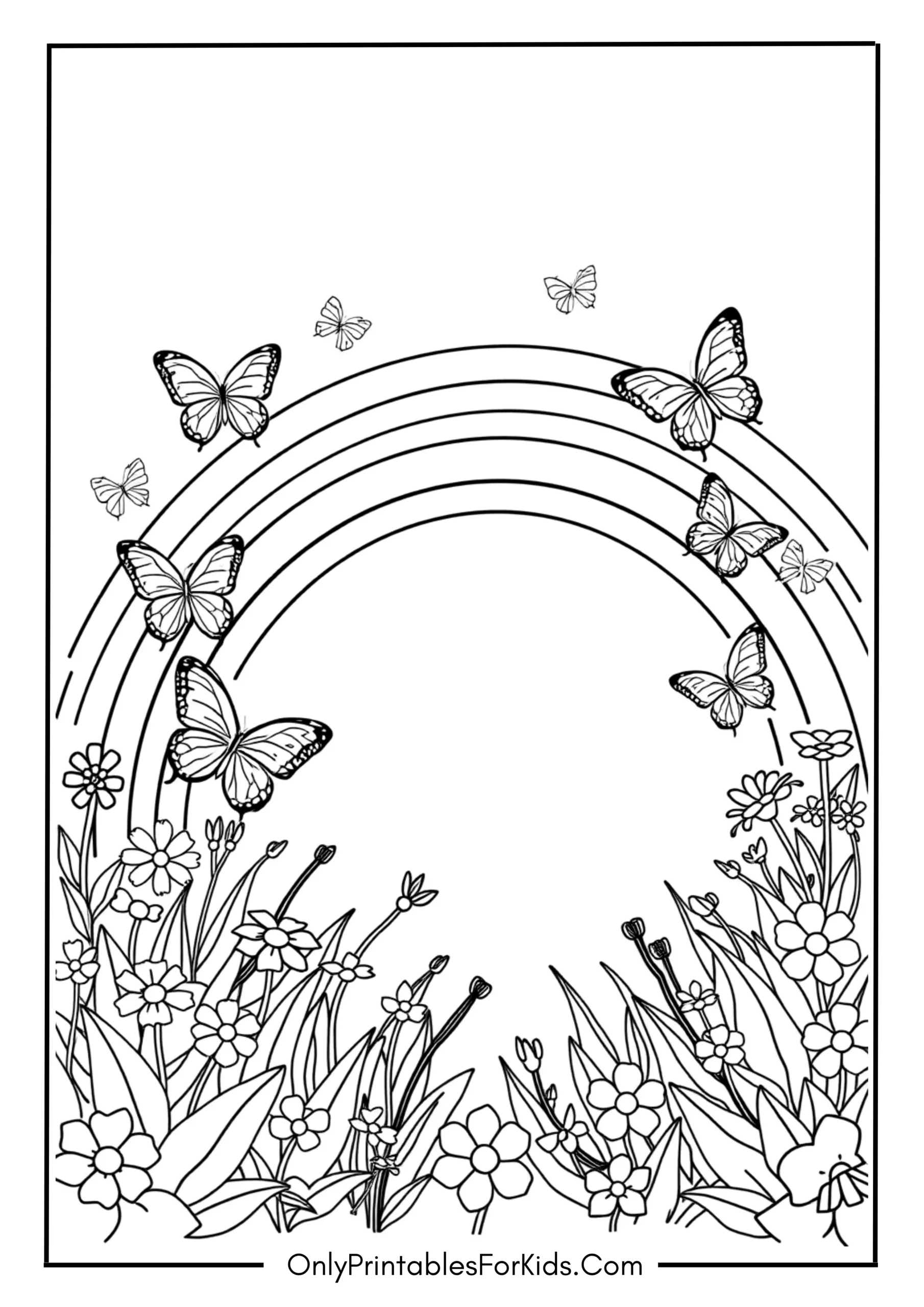 Rainbow Garden Full of Butterflies