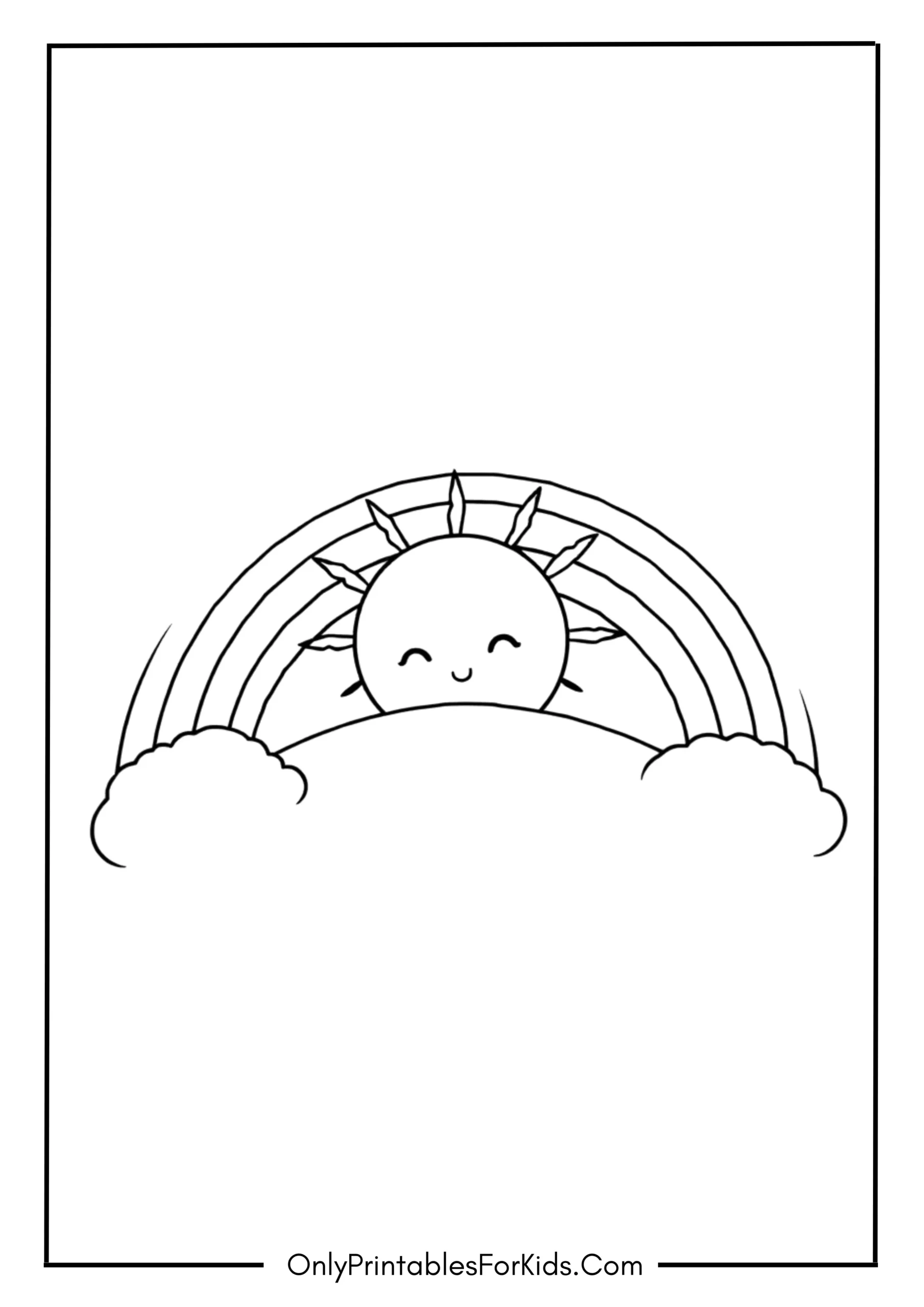 Rainbow with a Cute Sun