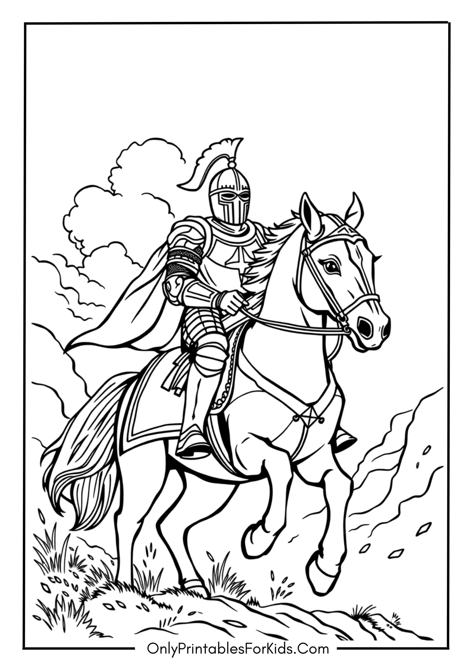 Royal Knight Riding a Brave Warhorse