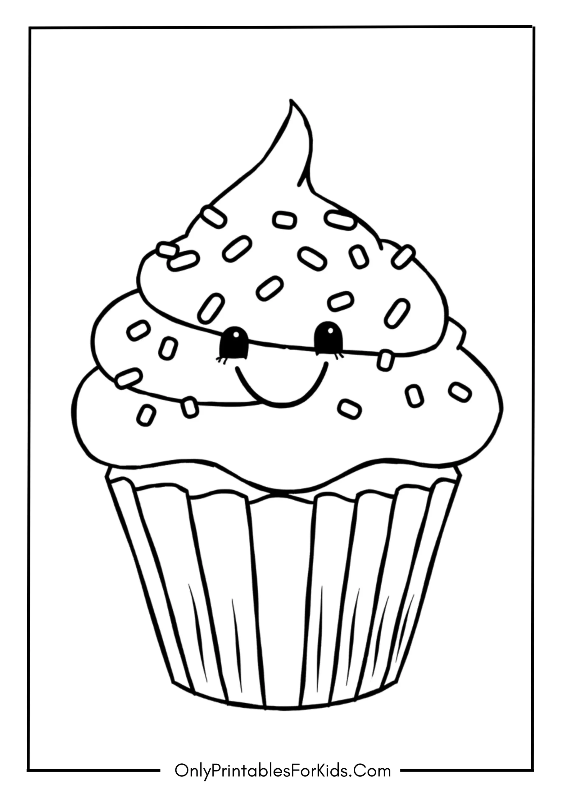 Smiling Cupcake with Sprinkles