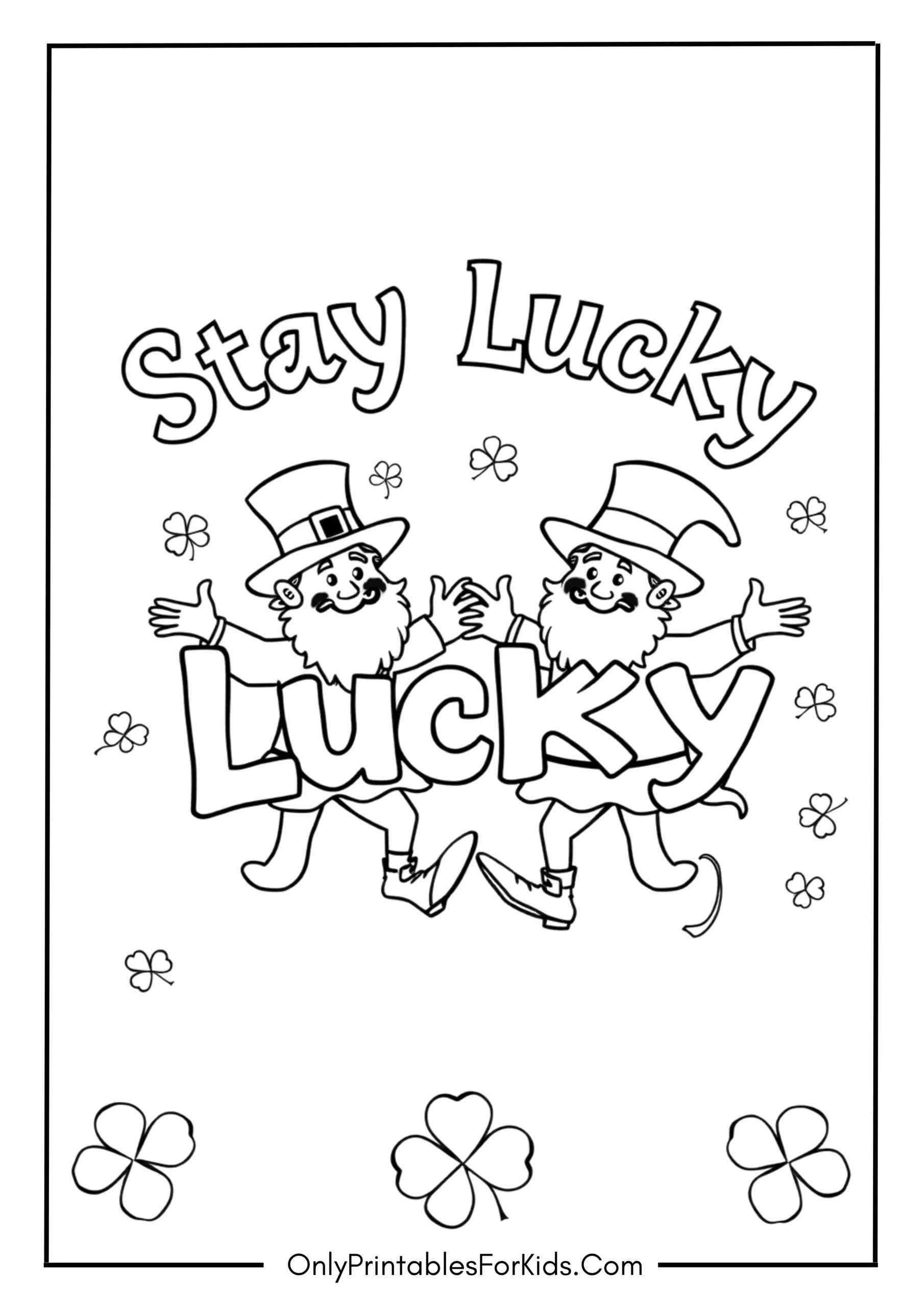 Free St. Patrick’s Day Coloring Pages for Kids 13 Stay Lucky with Dancing Leprechauns