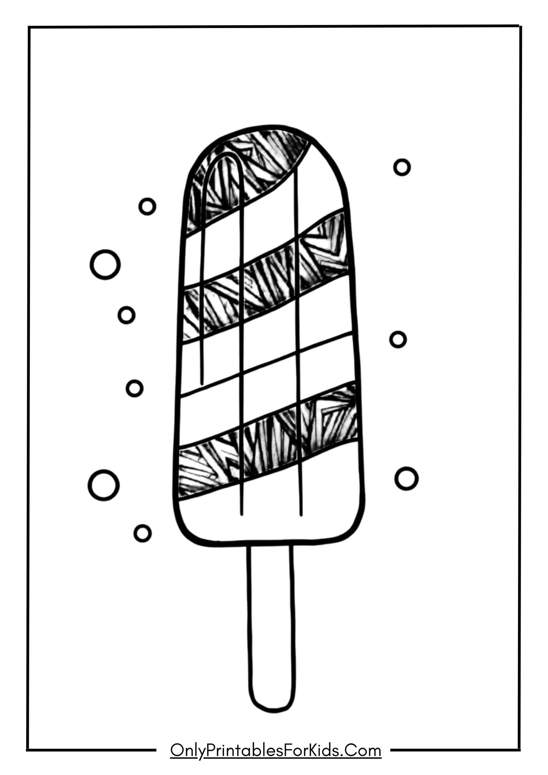 Striped Popsicle with Bright Colors