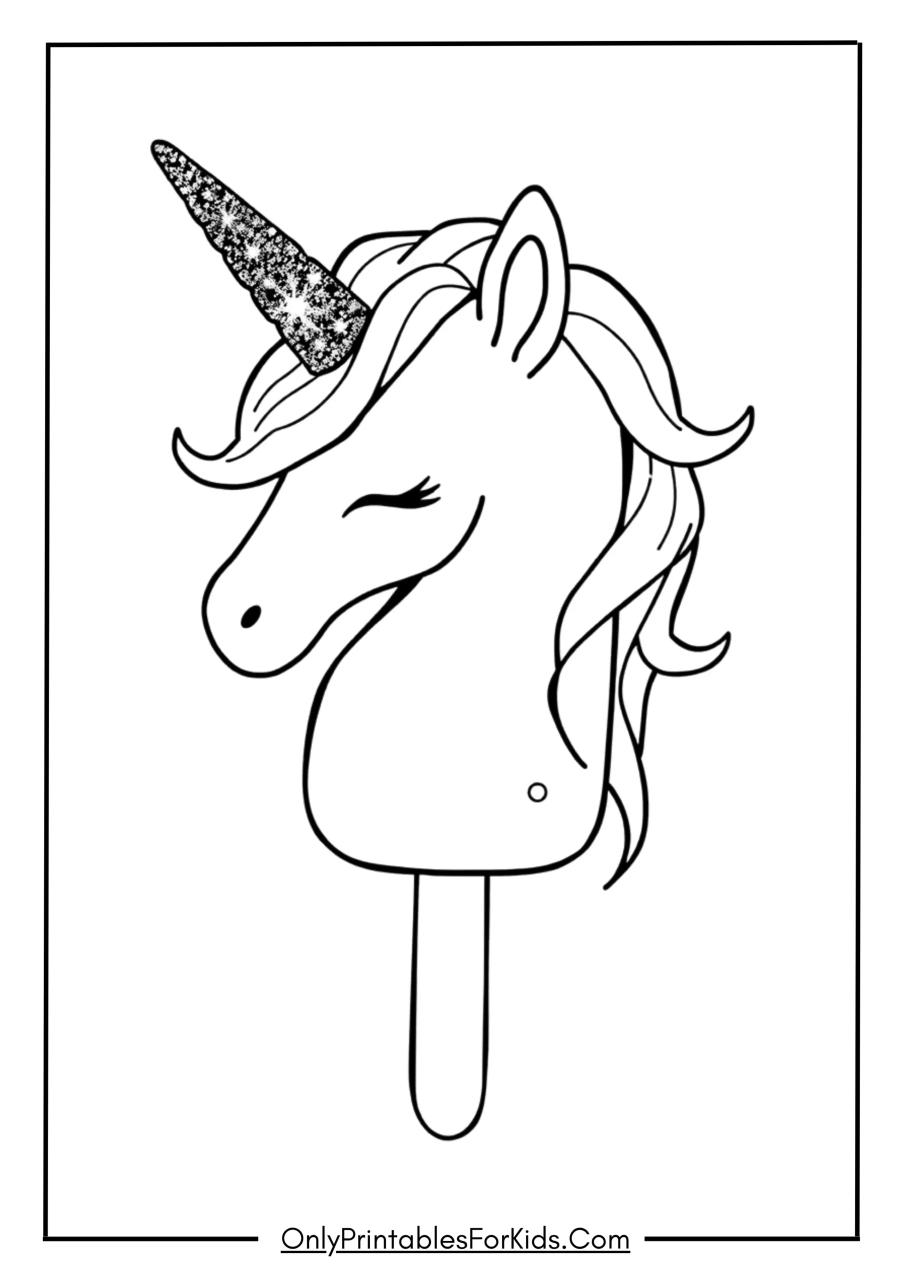 Unicorn Popsicle with Glittery Horn