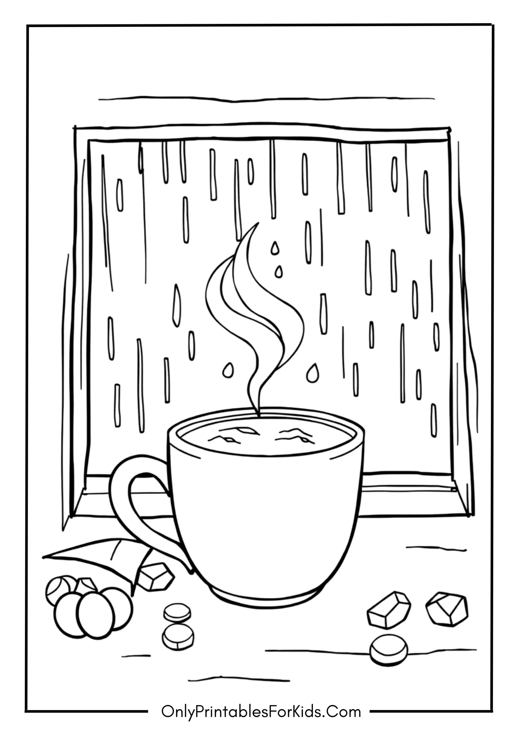 Warm Cup of Cocoa on a Rainy Day