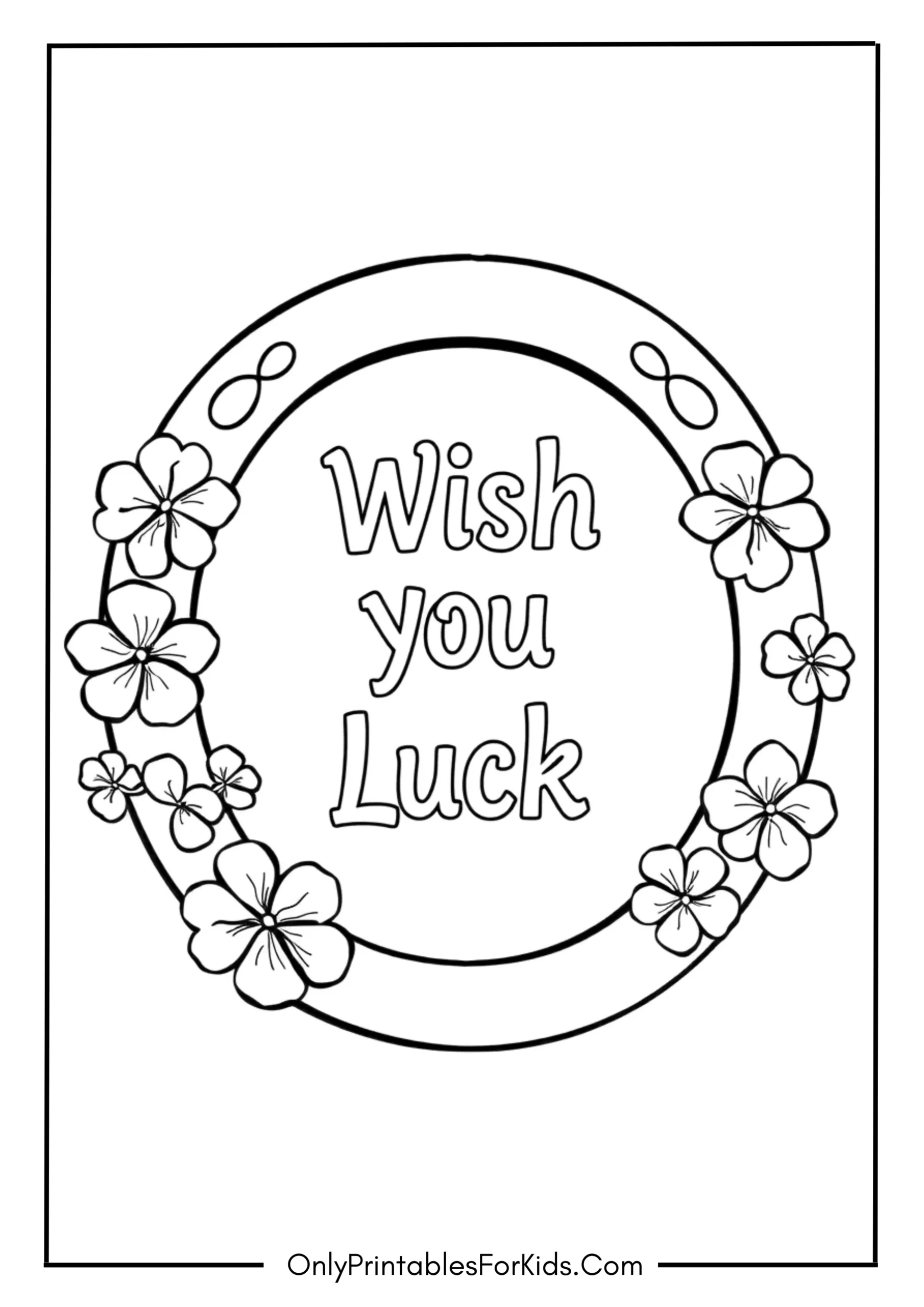 Free St. Patrick’s Day Coloring Pages for Kids 16 Wish You Luck Horseshoe Page