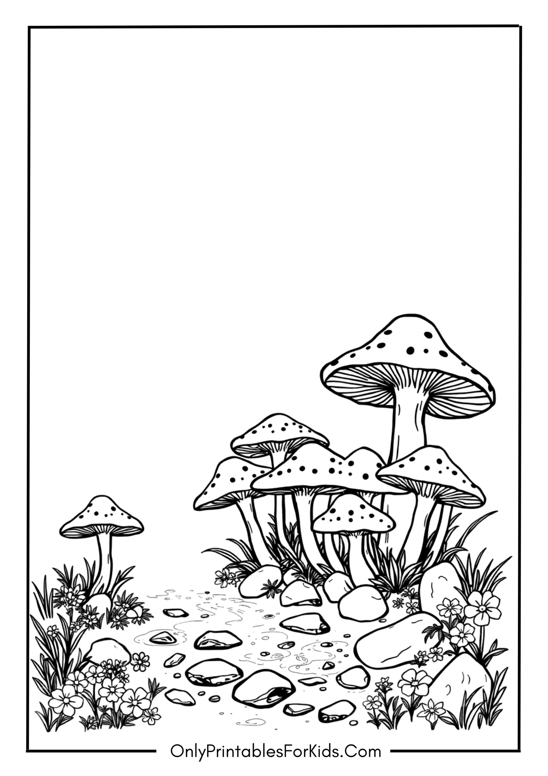 Aesthetic Mushroom Coloring Page