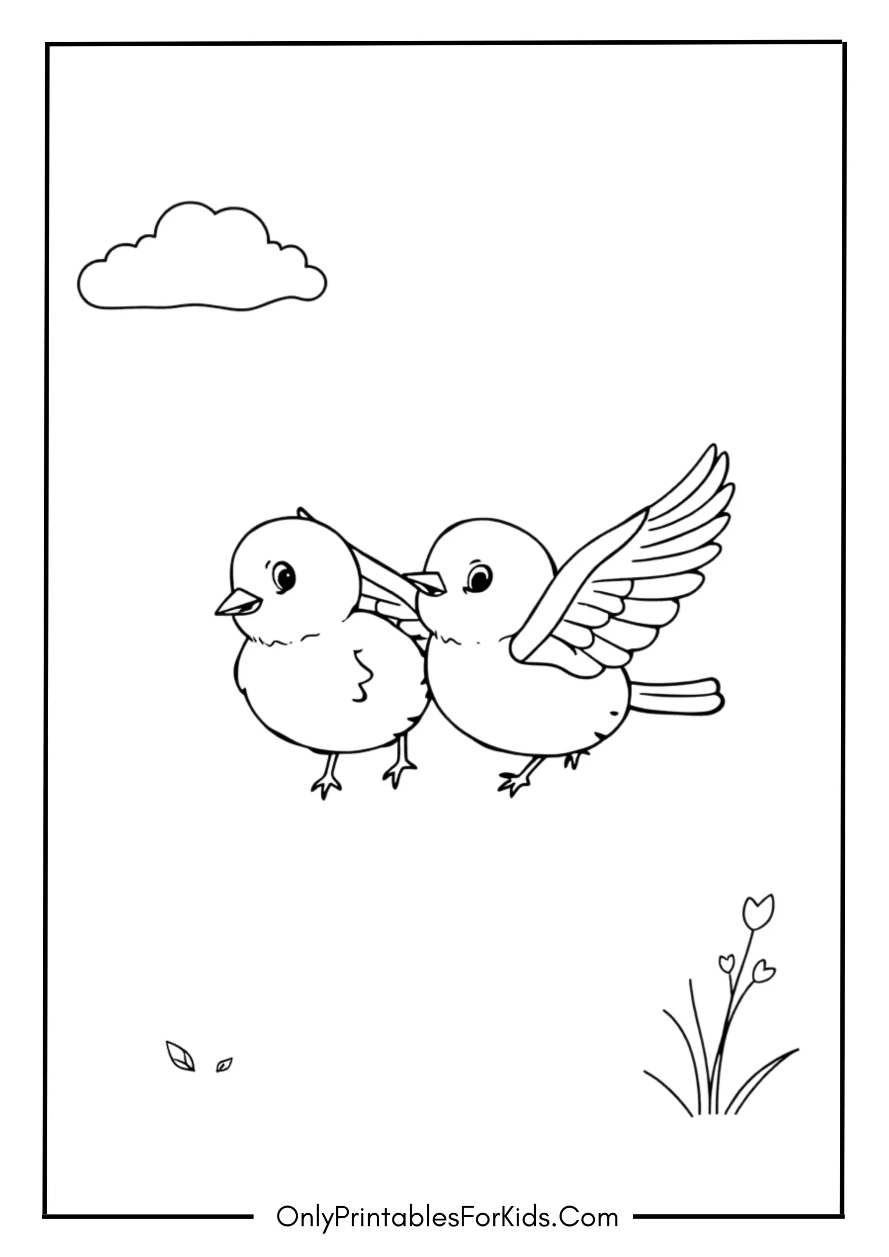 Baby Birds Learning to Fly