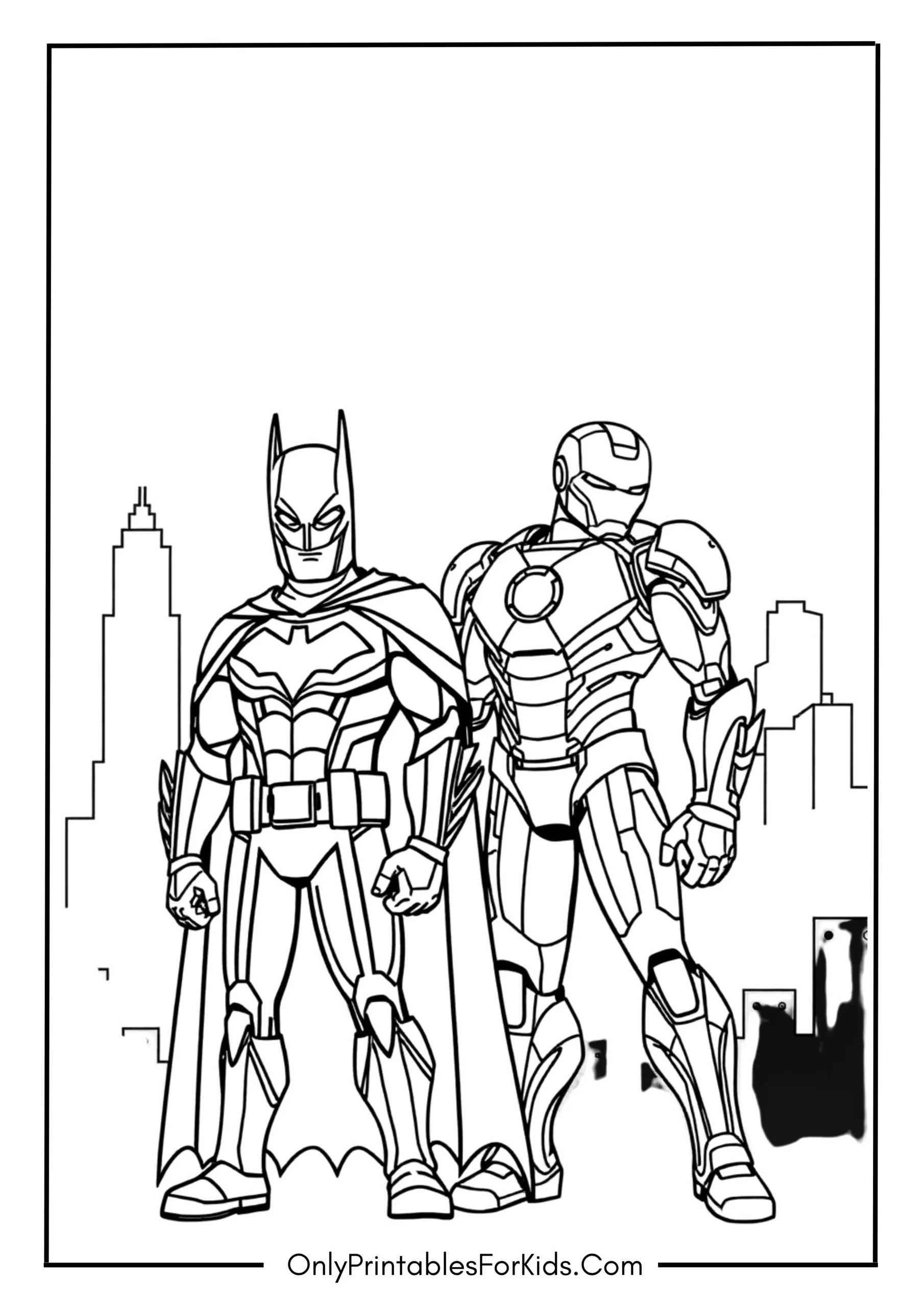 Batman and Iron Man Coloring Page