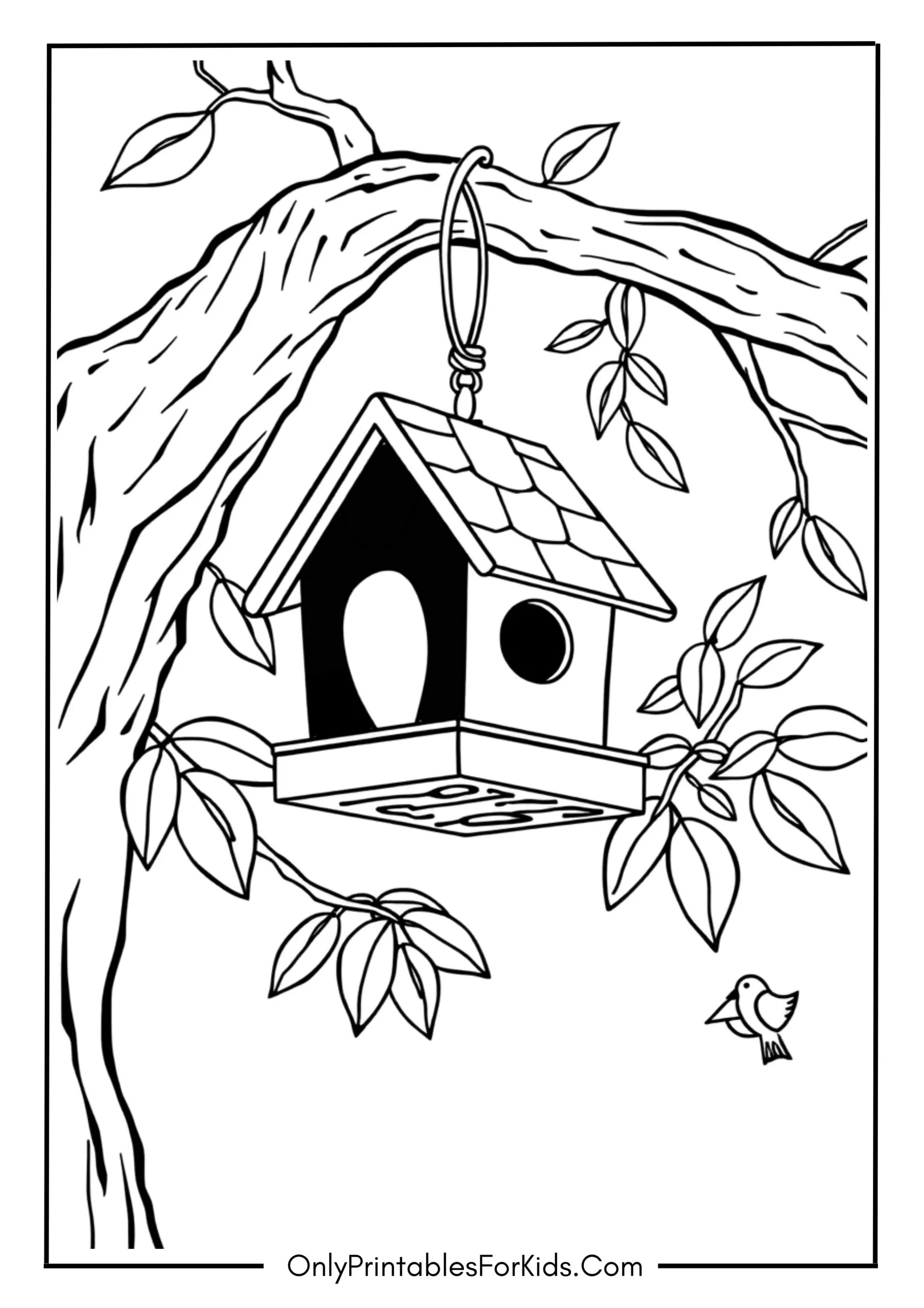 Bird House Hanging on a Tree