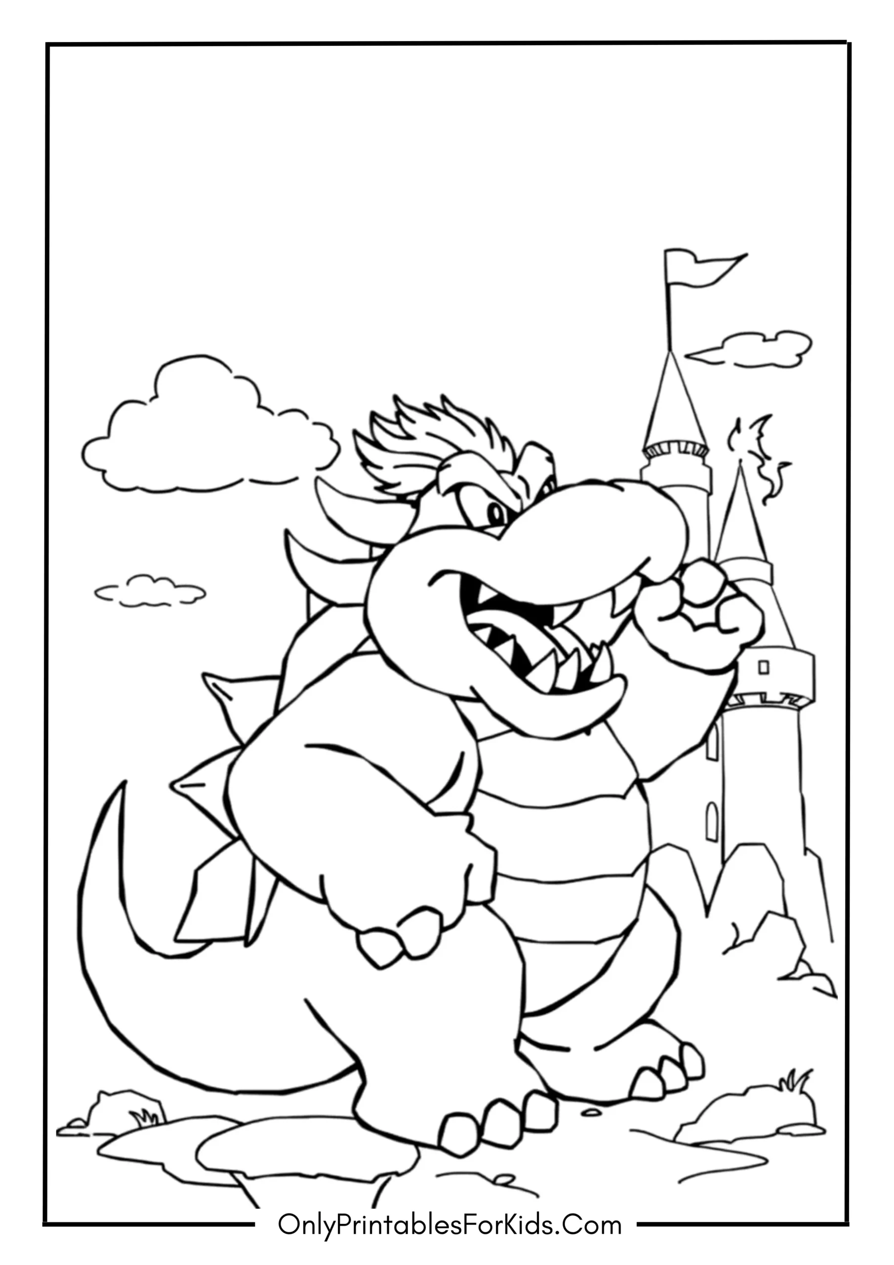 Bowser From Super Mario Coloring Page