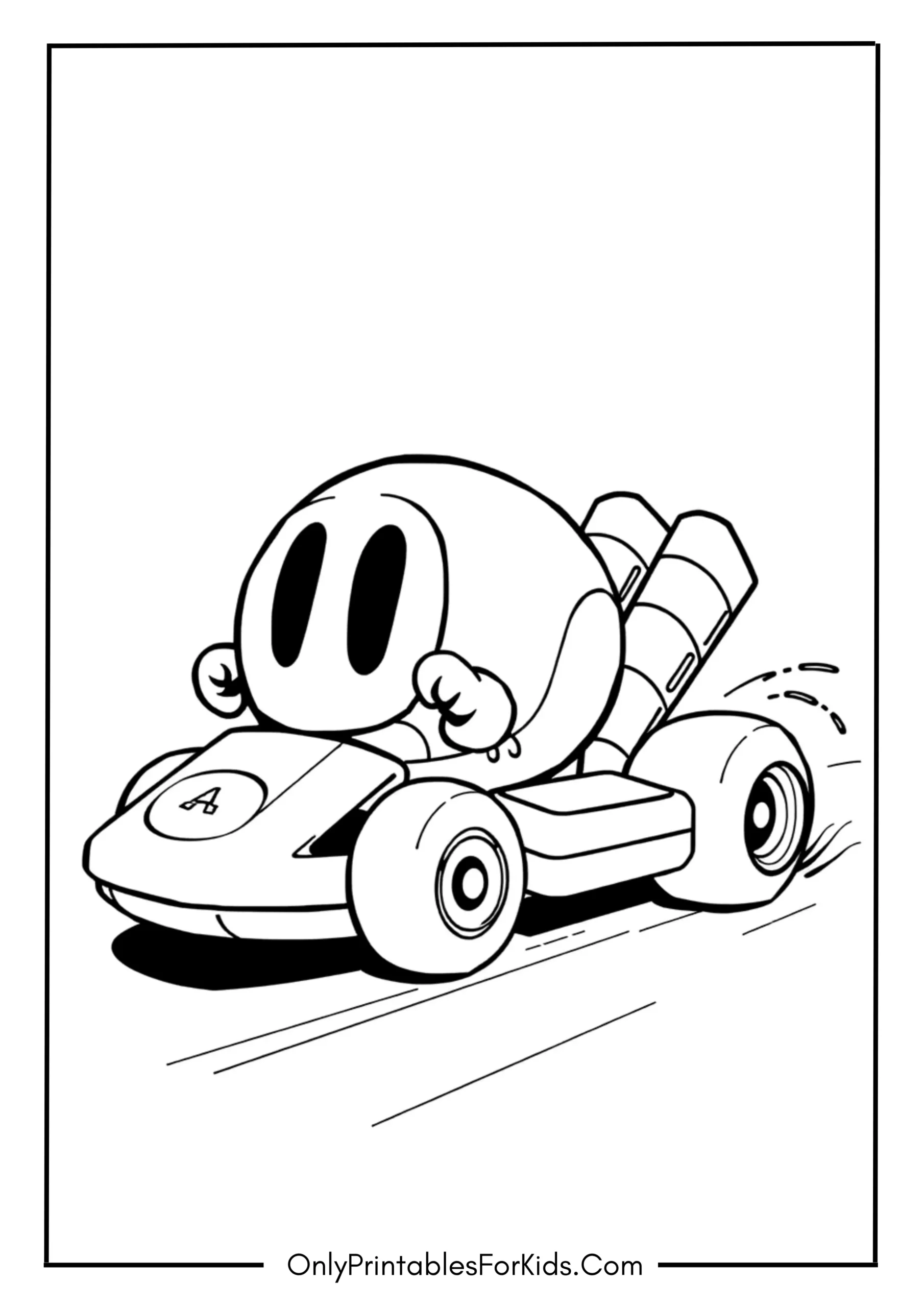 Bullet Bill From Mario Kart Coloring Page