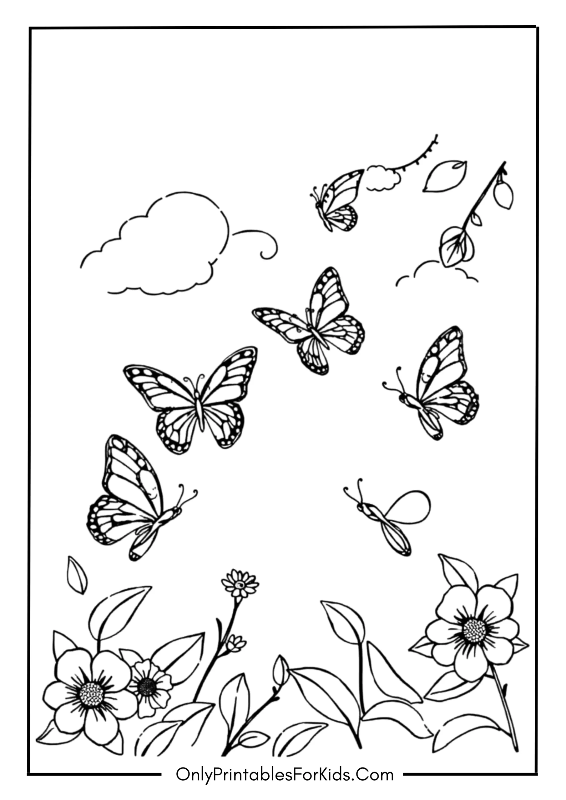 Butterflies Coloring Page