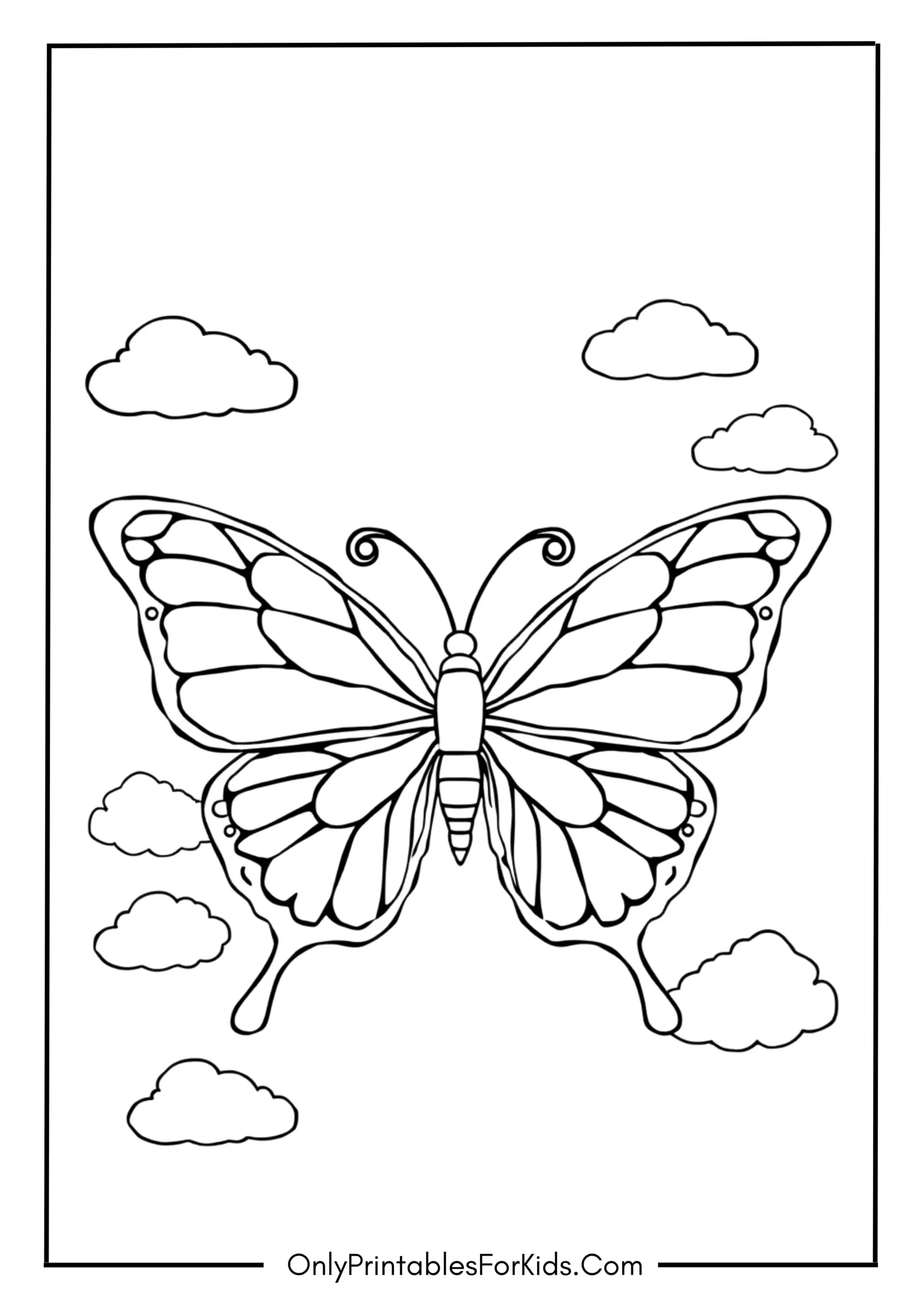 Butterfly Rainbow Coloring Page