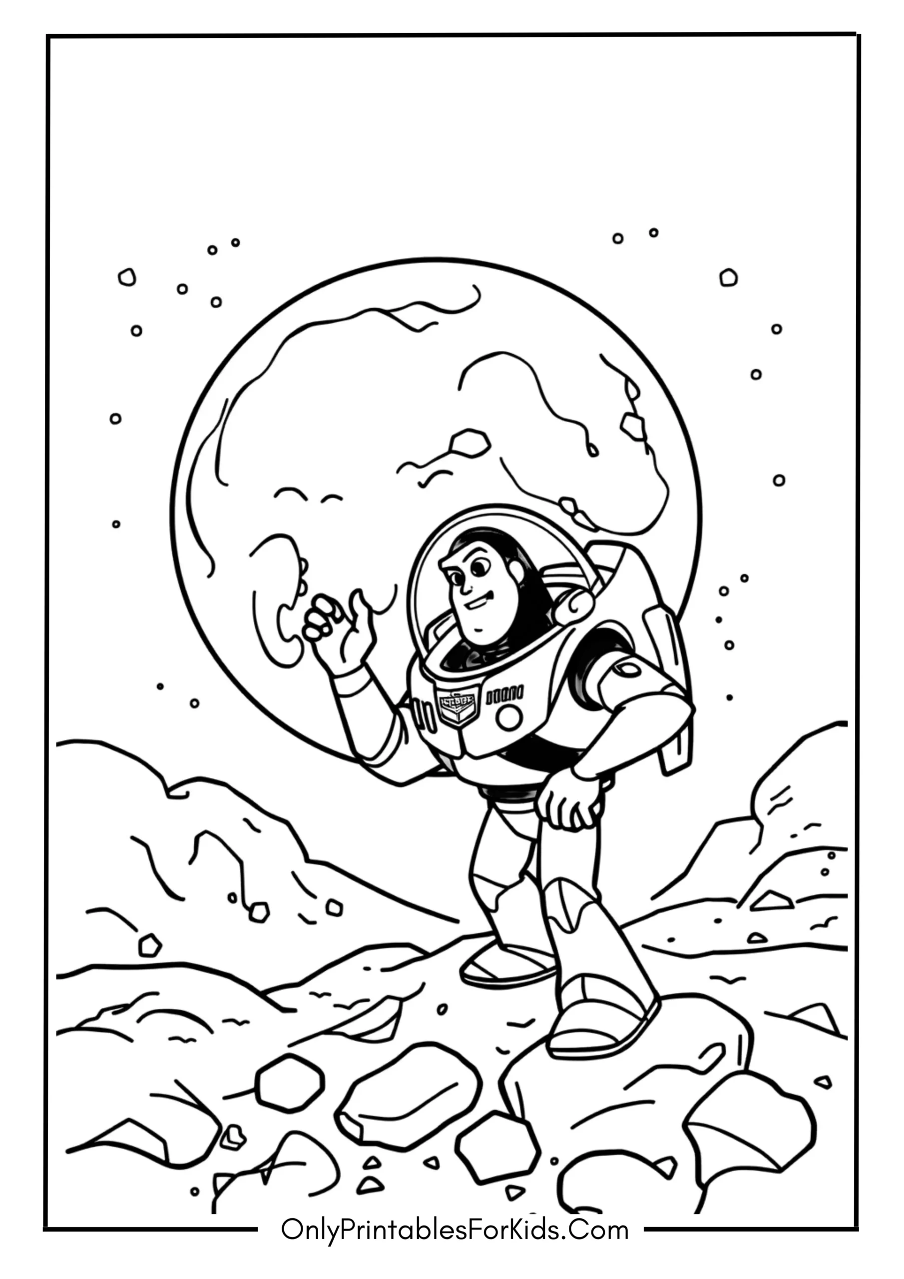 Buzz in a Moon Crater