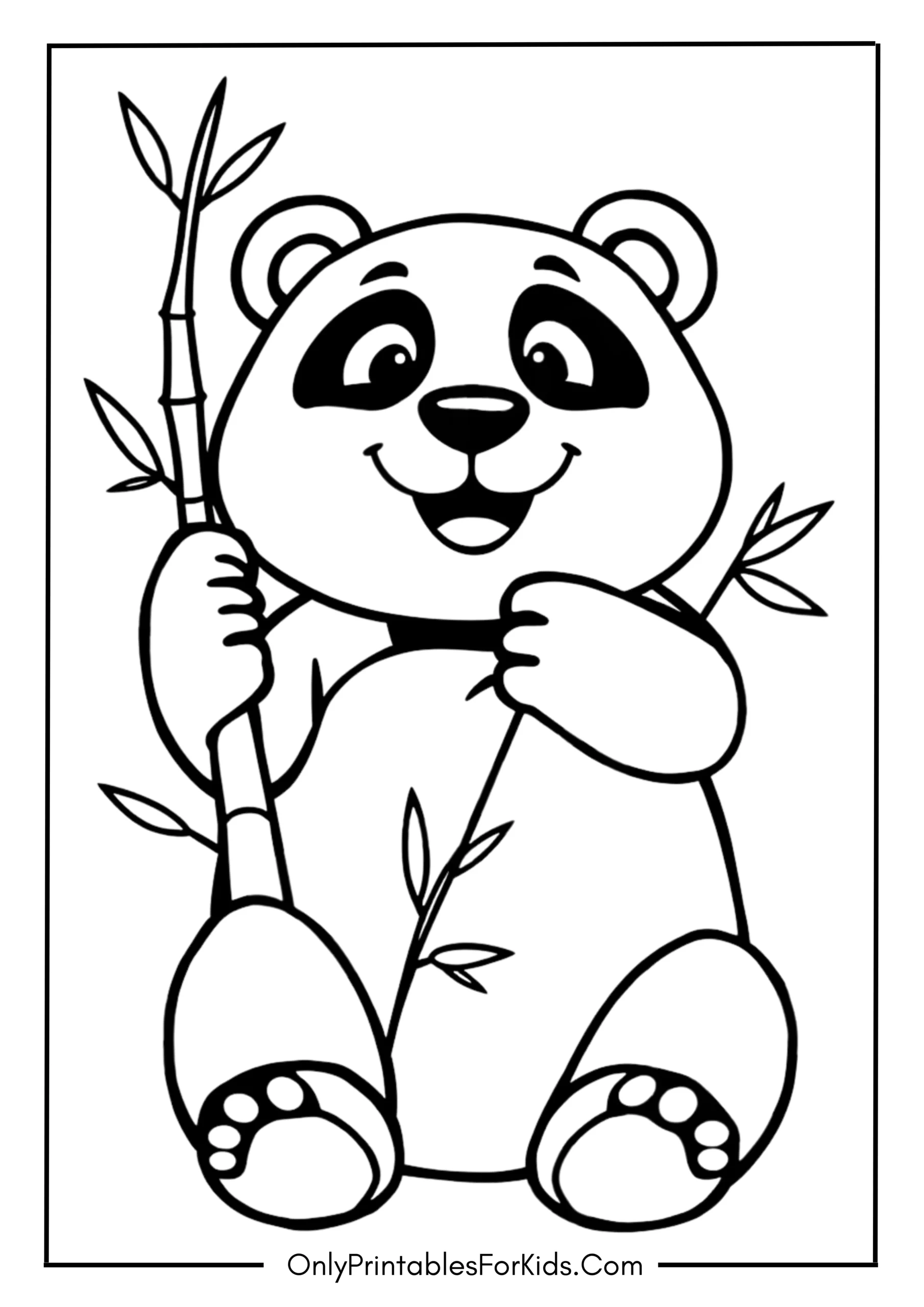 Cheerful Panda Coloring Page