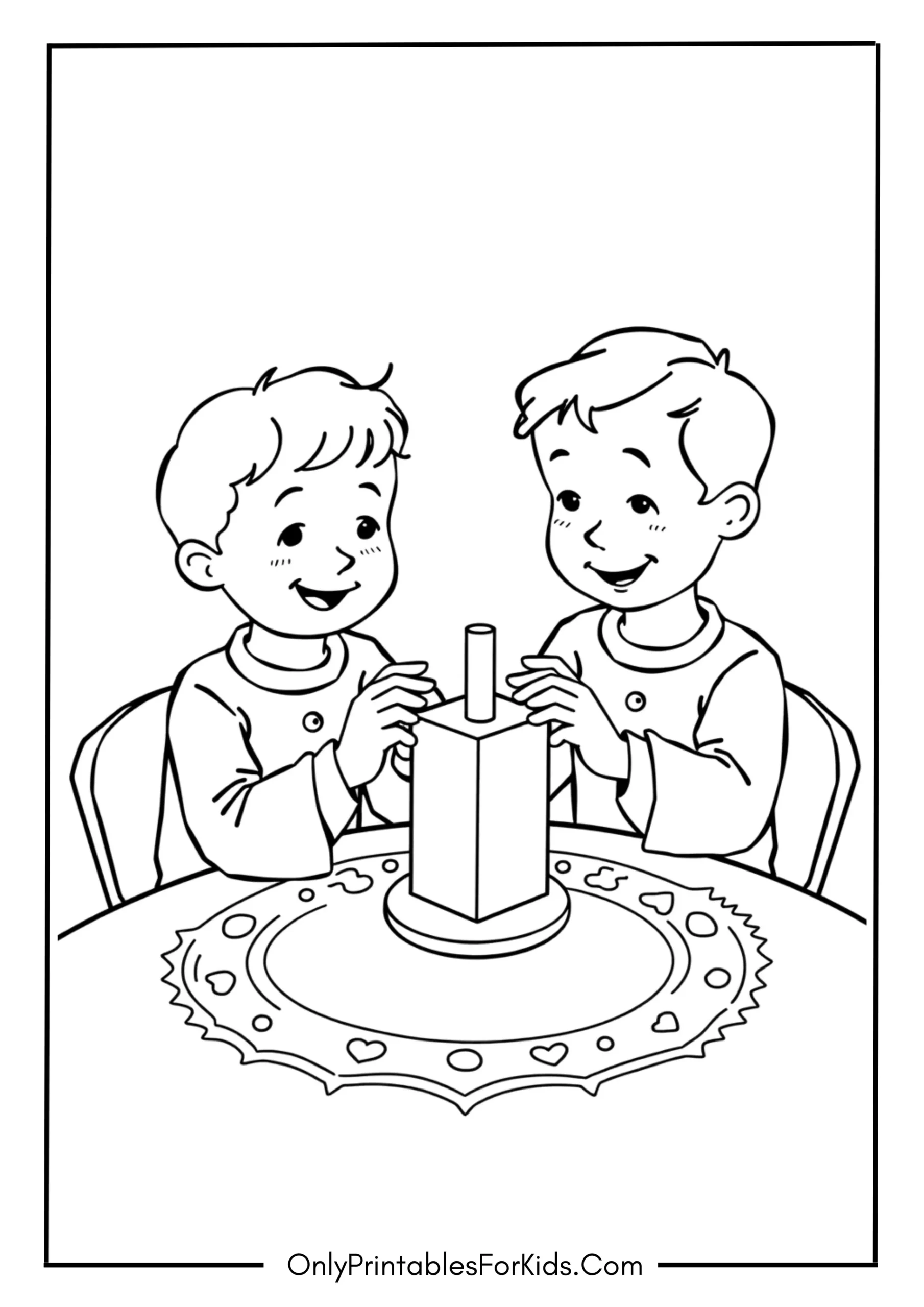 Children Playing Dreidel