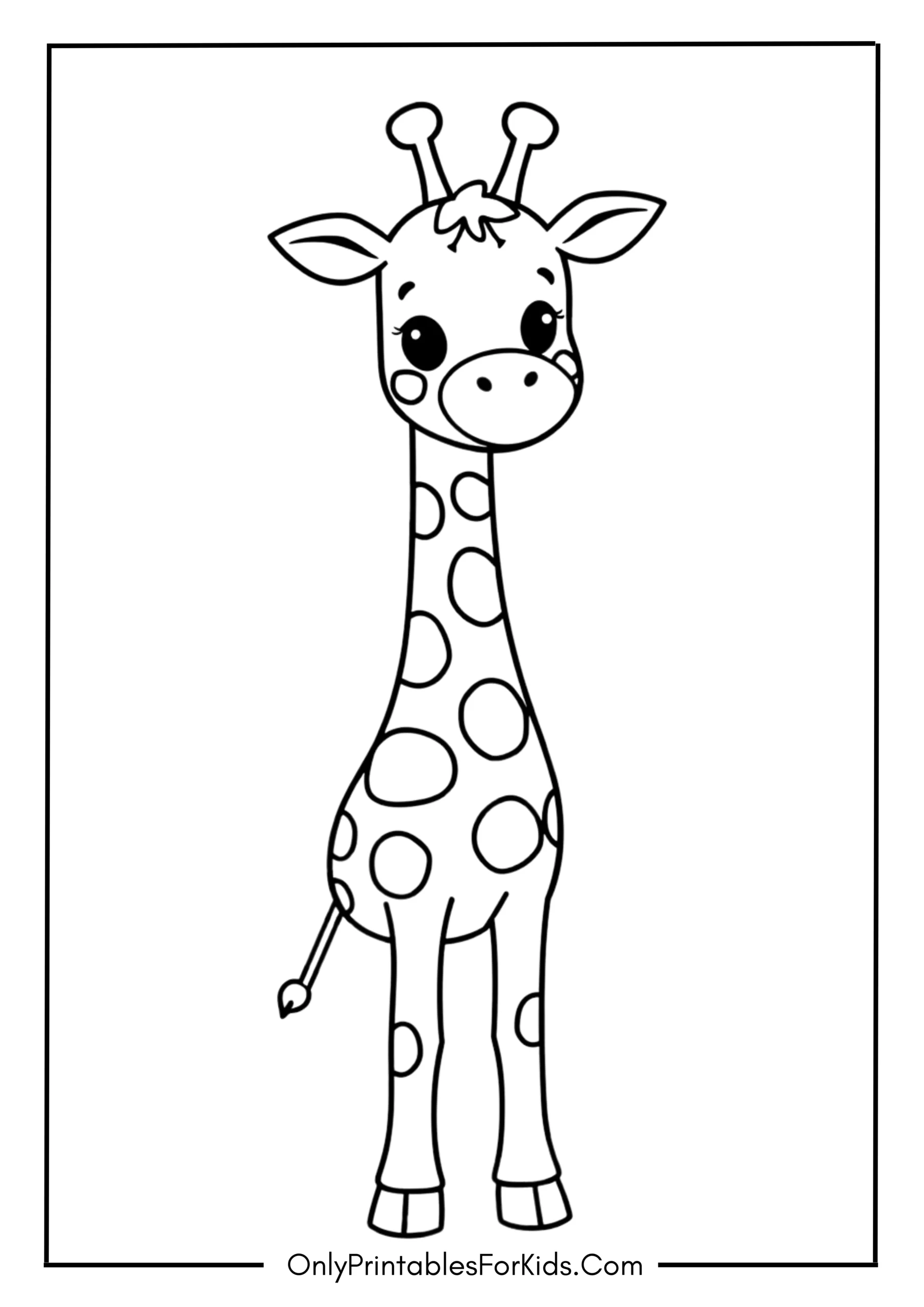Cute Giraffe Coloring Page