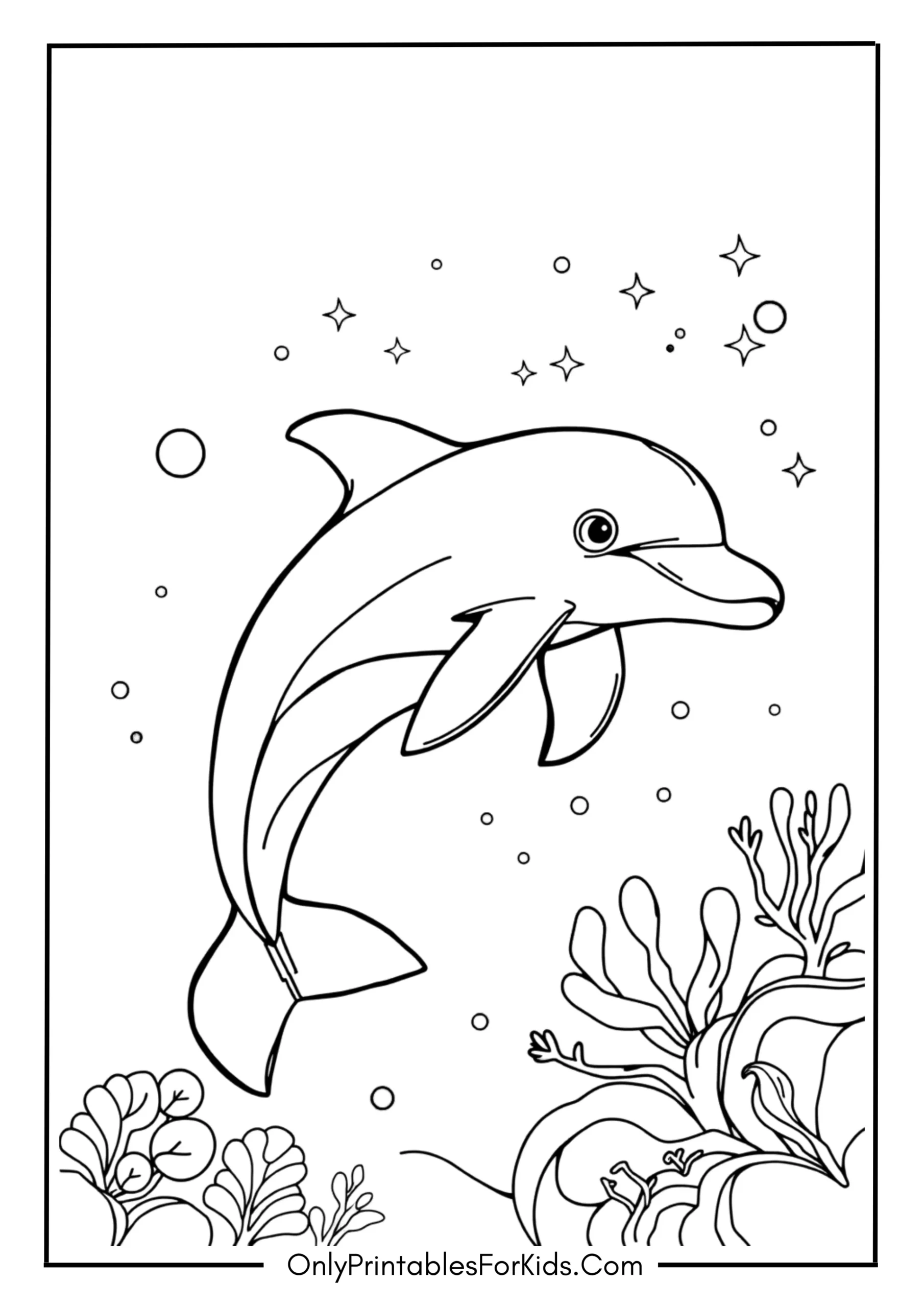 Detailed Dolphin in an Enchanted Sea