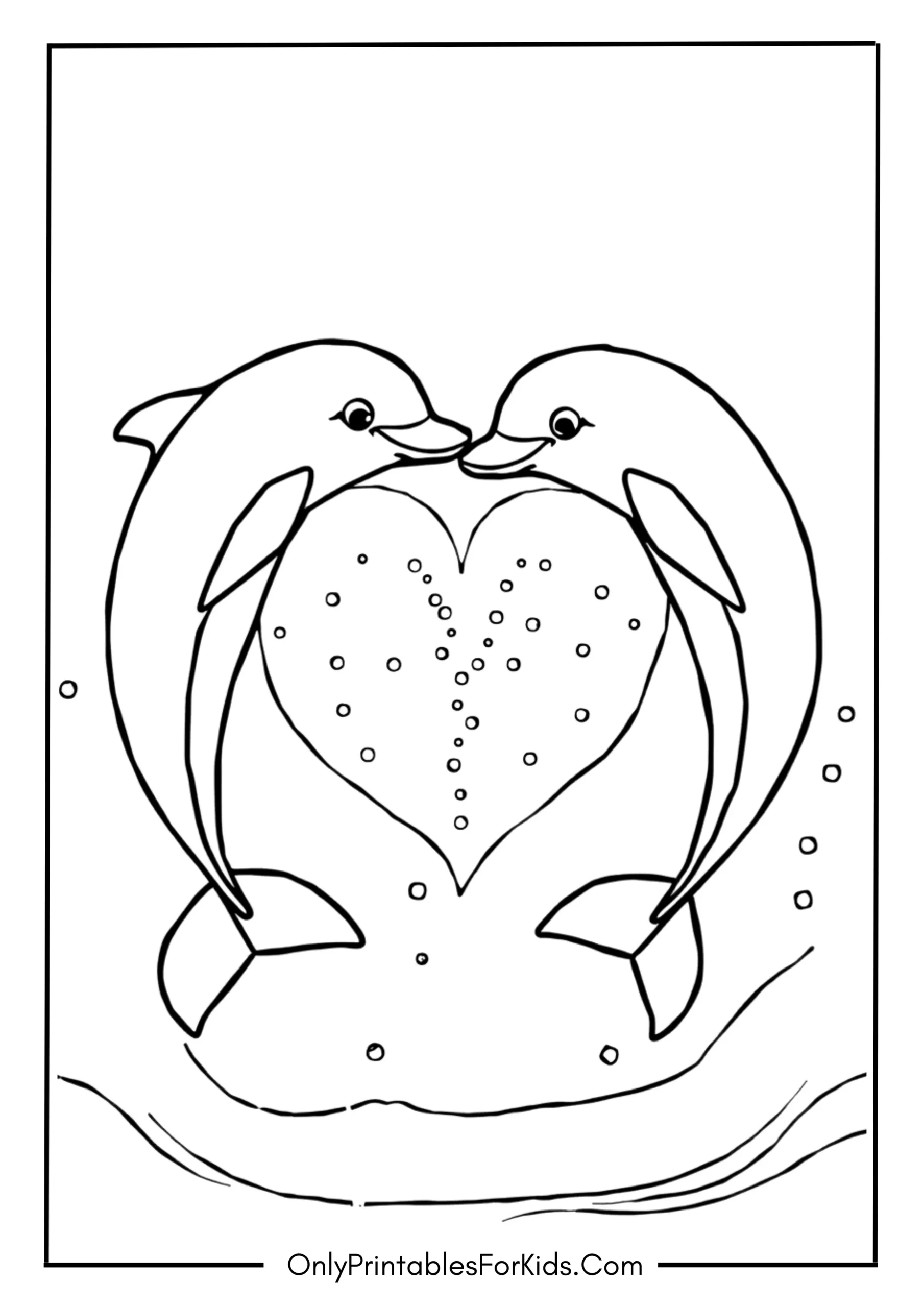 Dolphin Heart in a Glittering Ocean