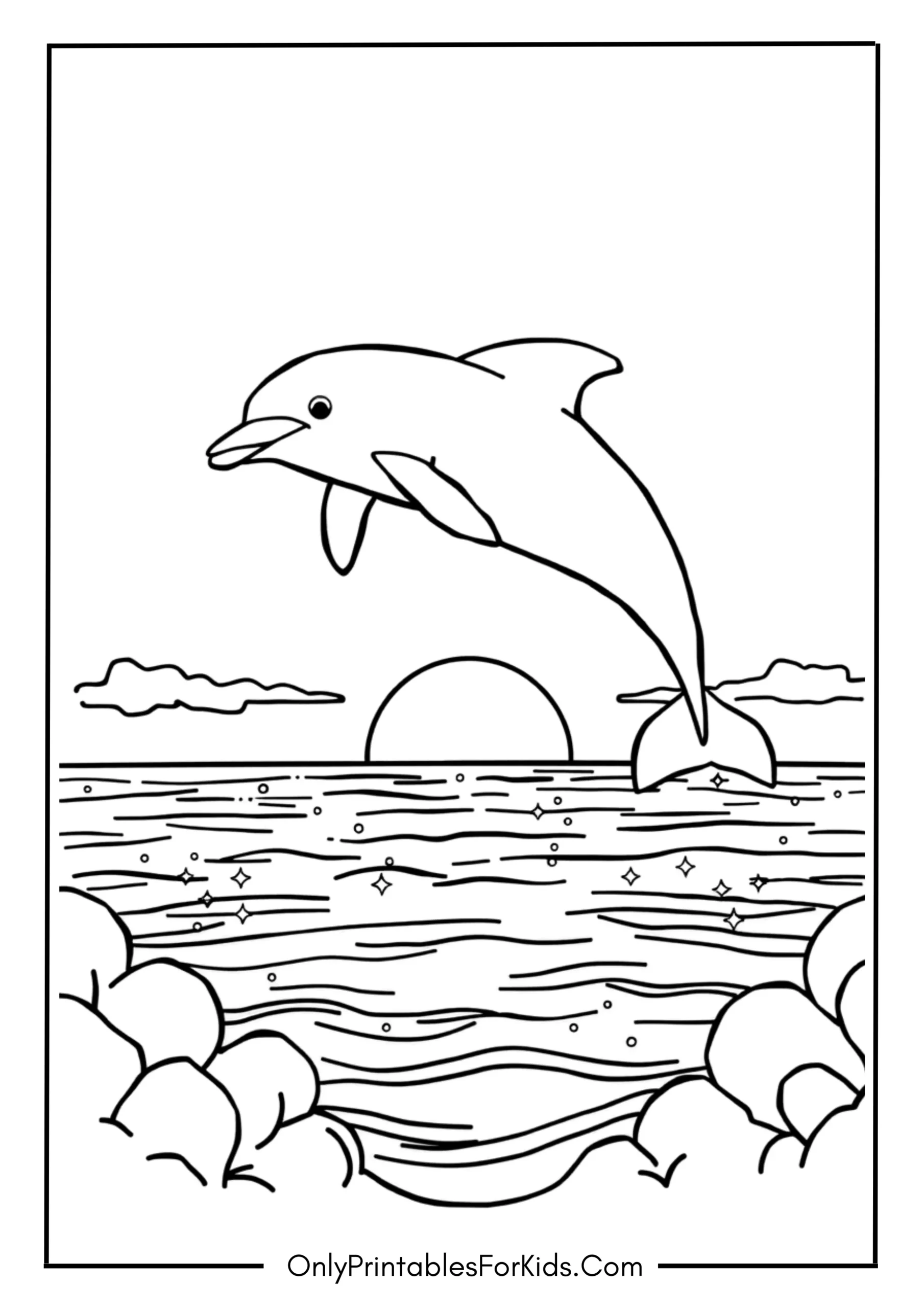 Dolphin Leaping Over a Glittering Horizon