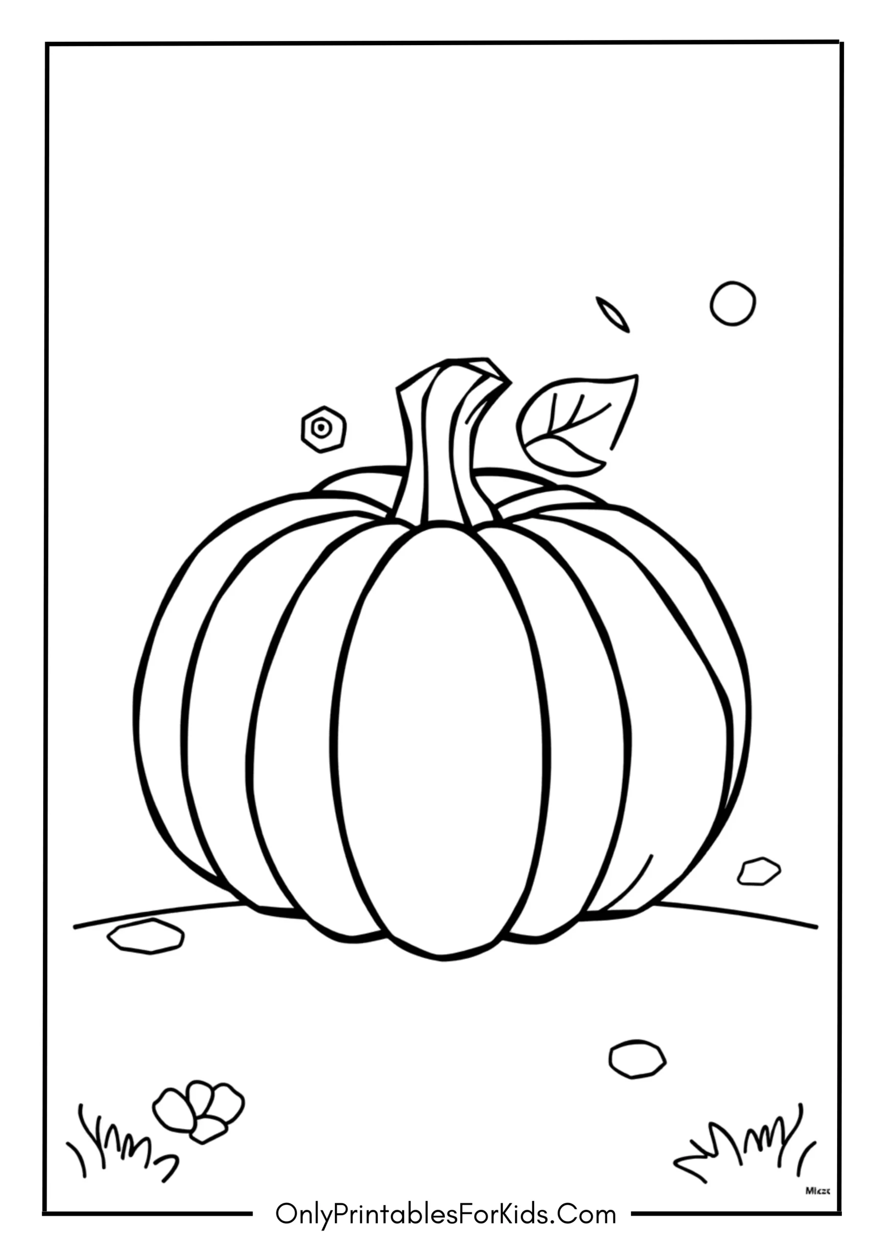 Easy Pumpkin Coloring Sheet
