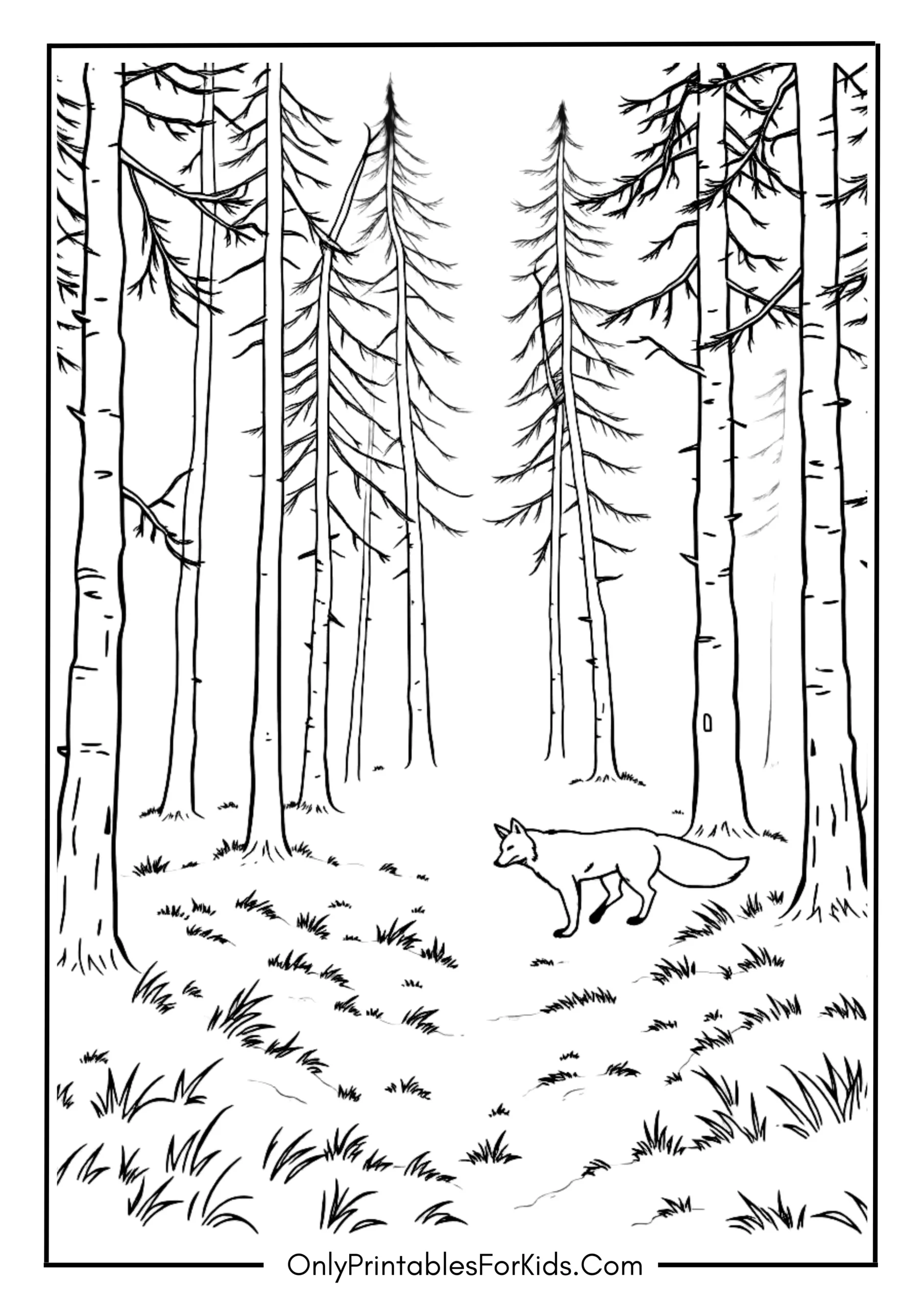 Fox Navigating Through a Quiet, Foggy Forest