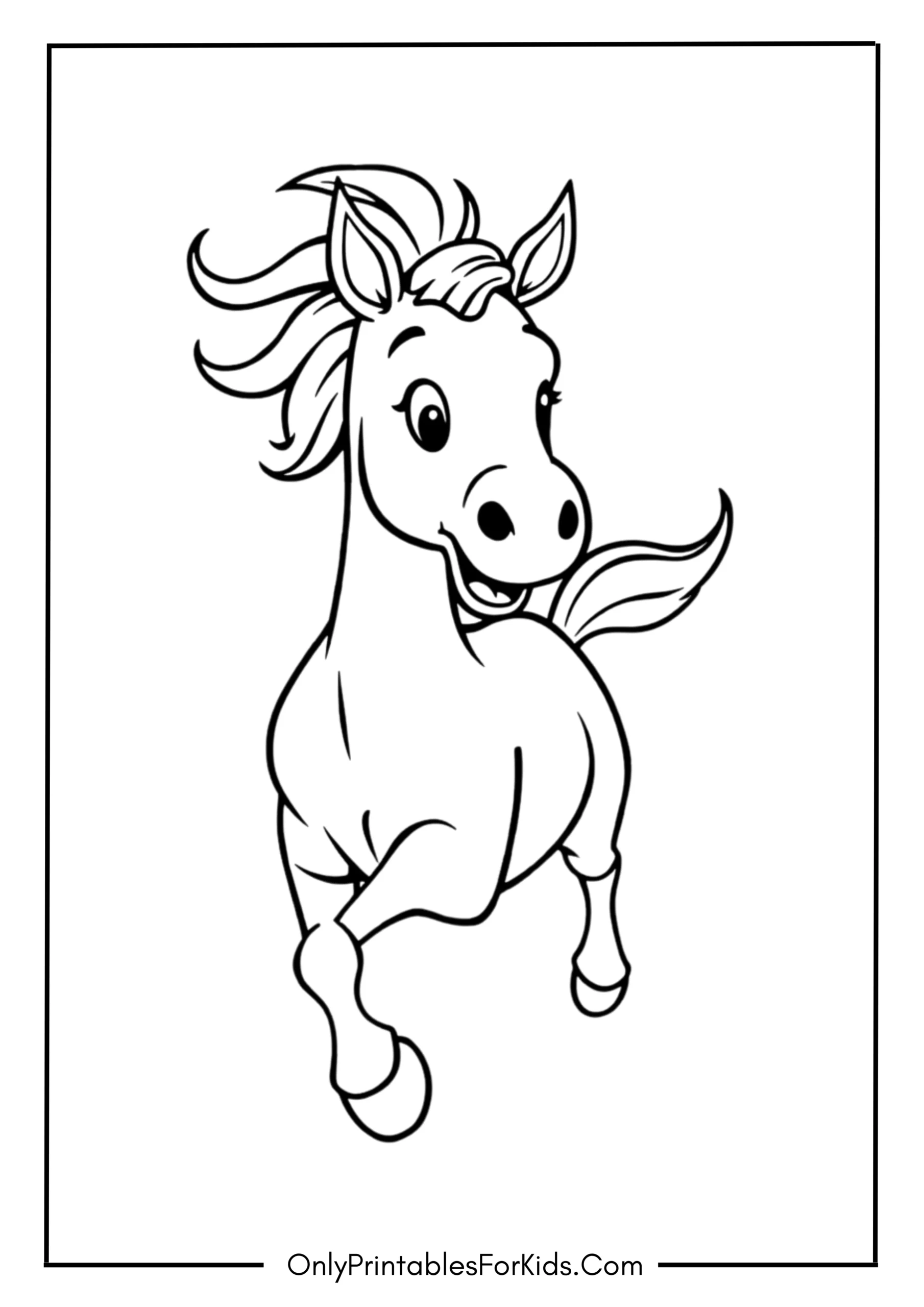 Friendly Horse Coloring Page