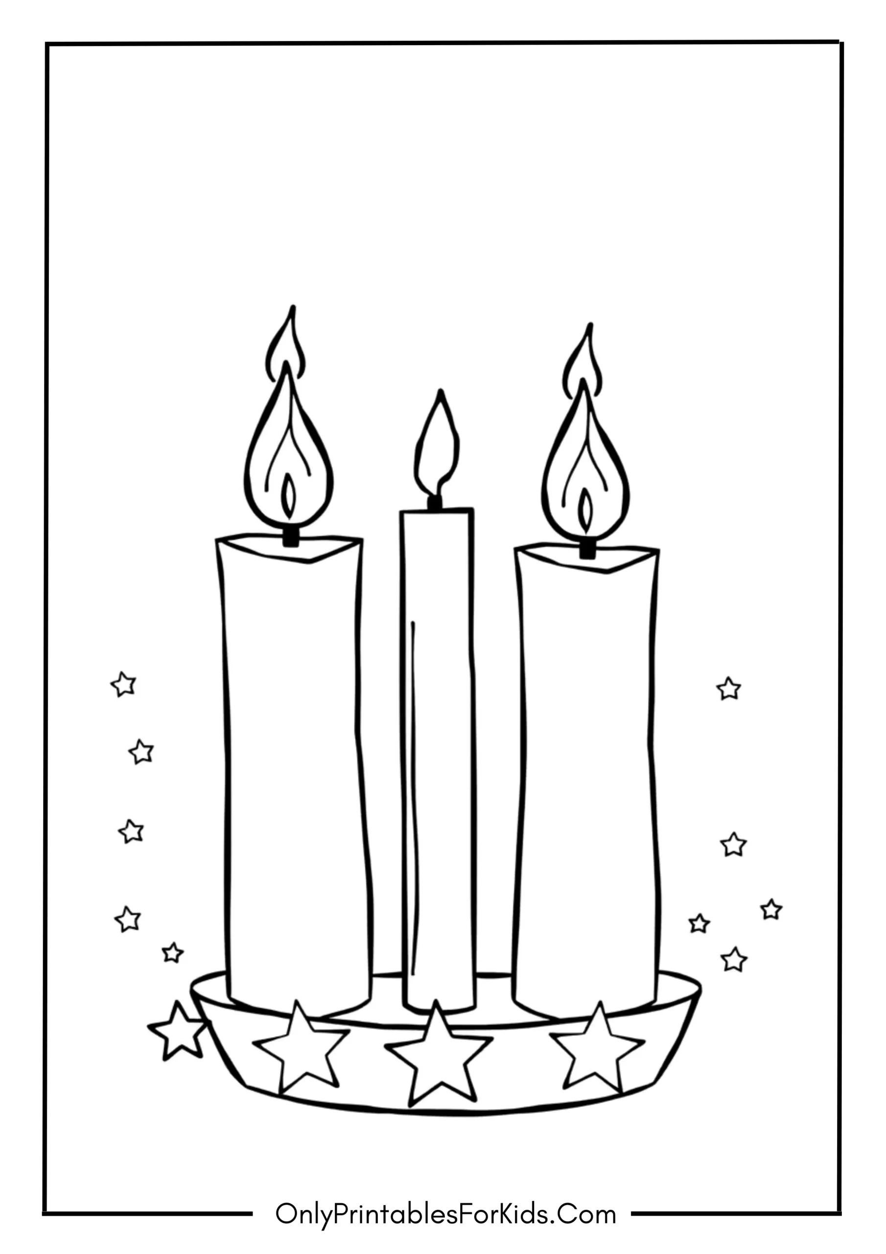 Hanukkah Candles and Stars