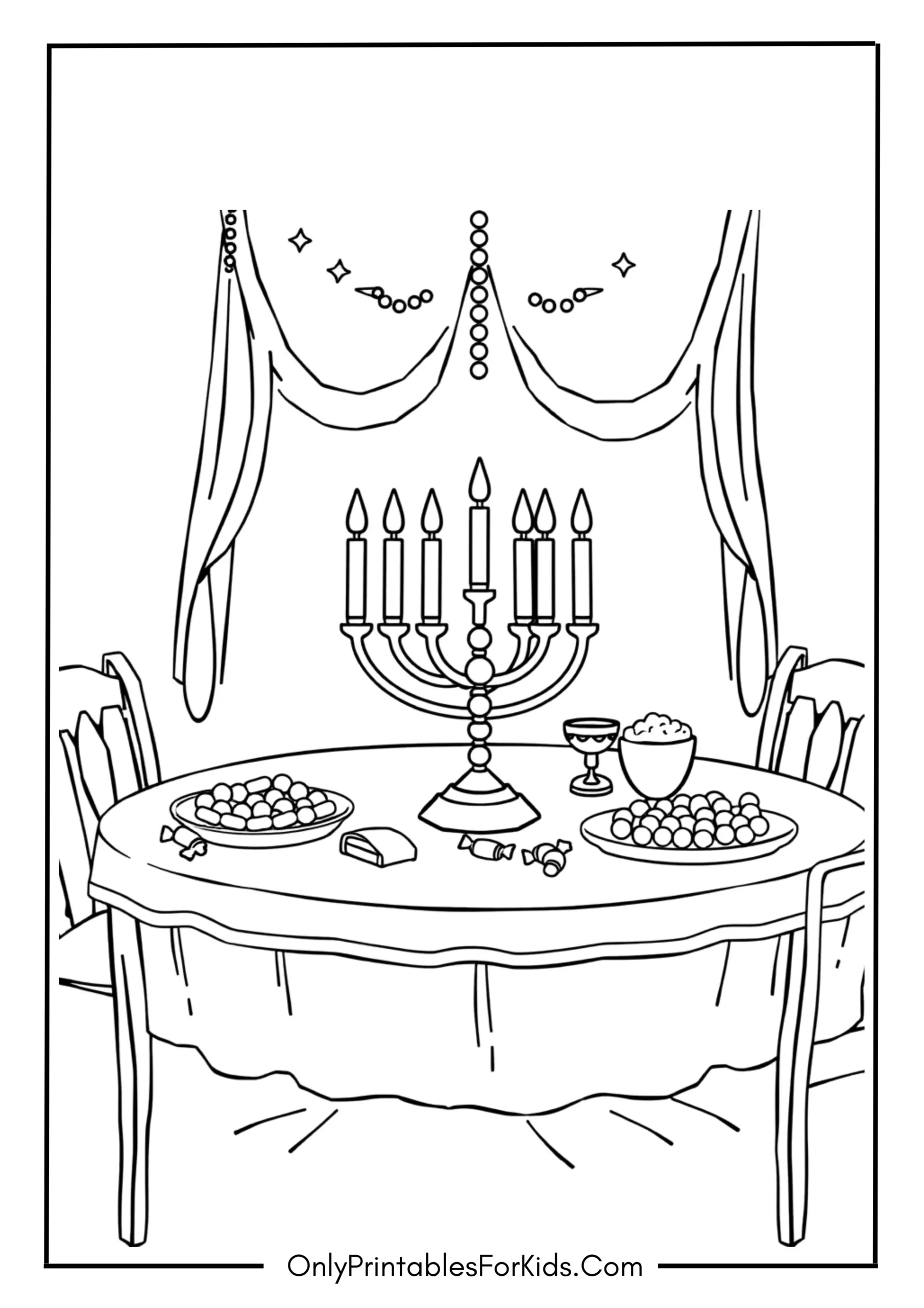 Hanukkah Table Scene