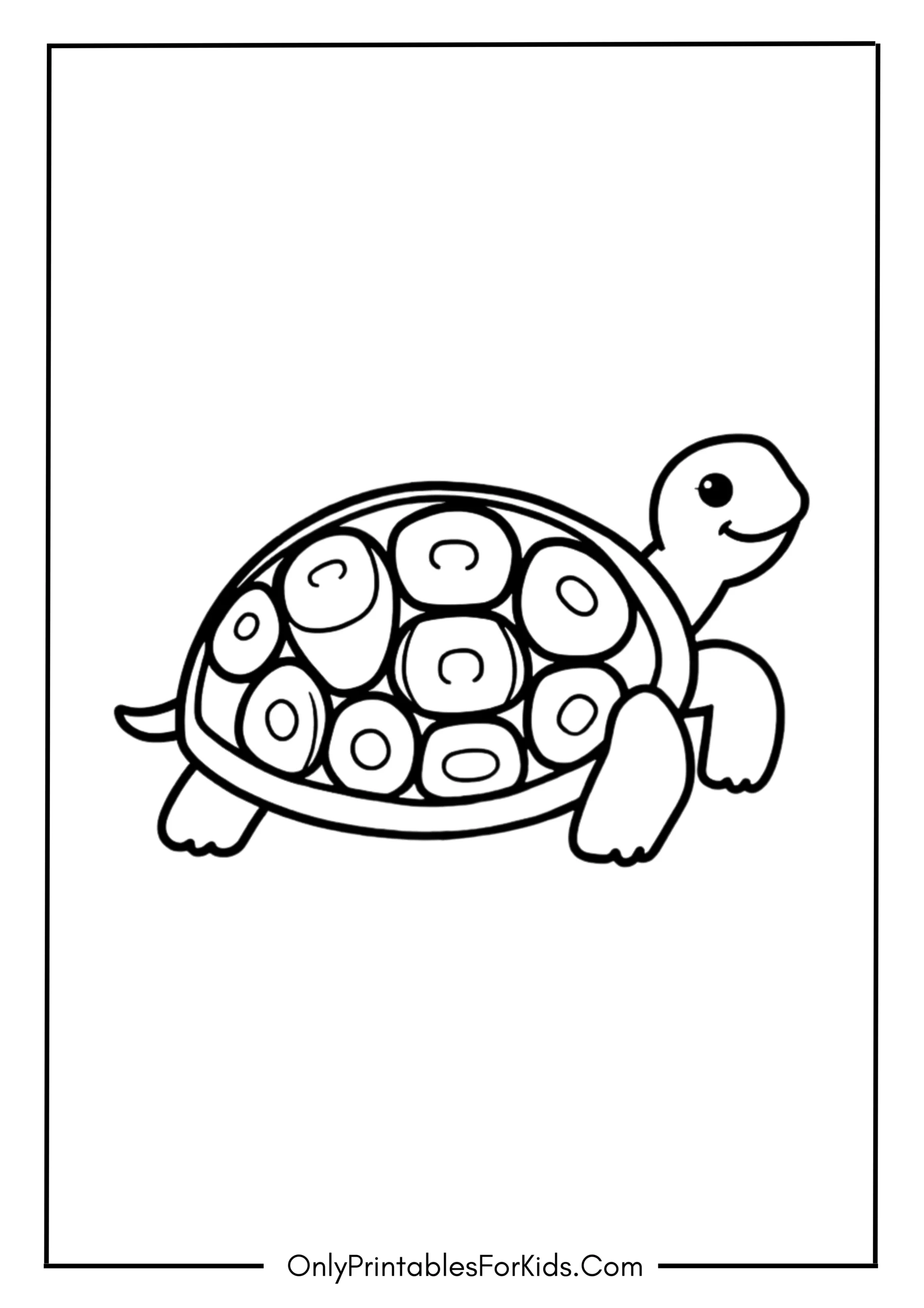 Happy Turtle Coloring Page