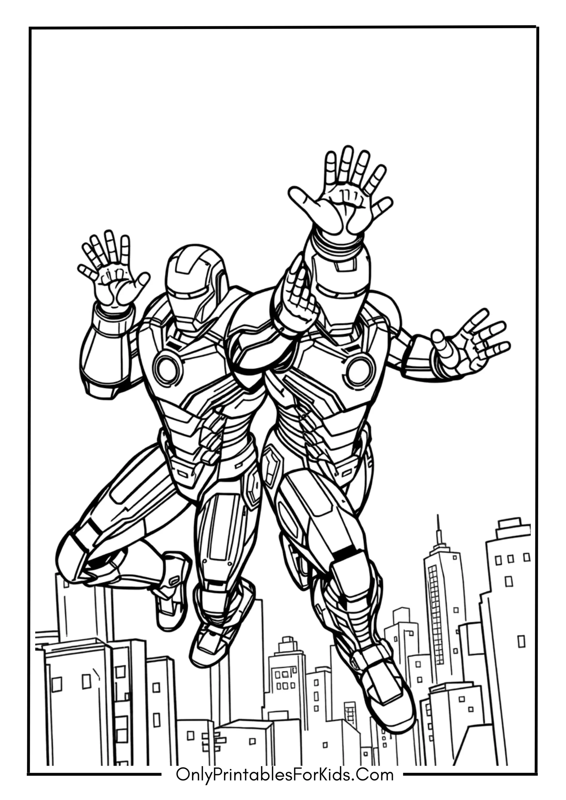 Iron Man and War Machine Coloring Page
