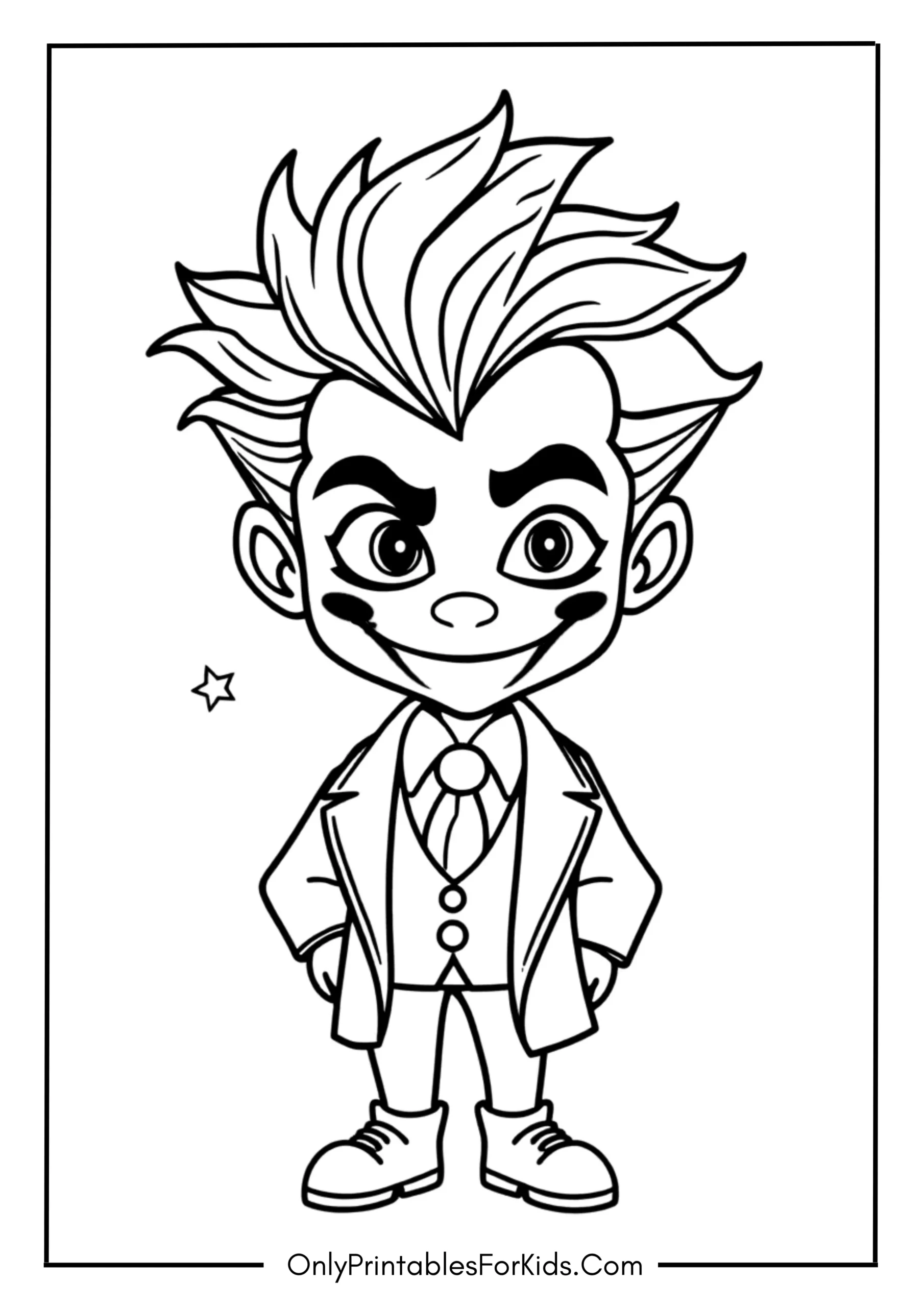 Joker Cartoon Coloring Page