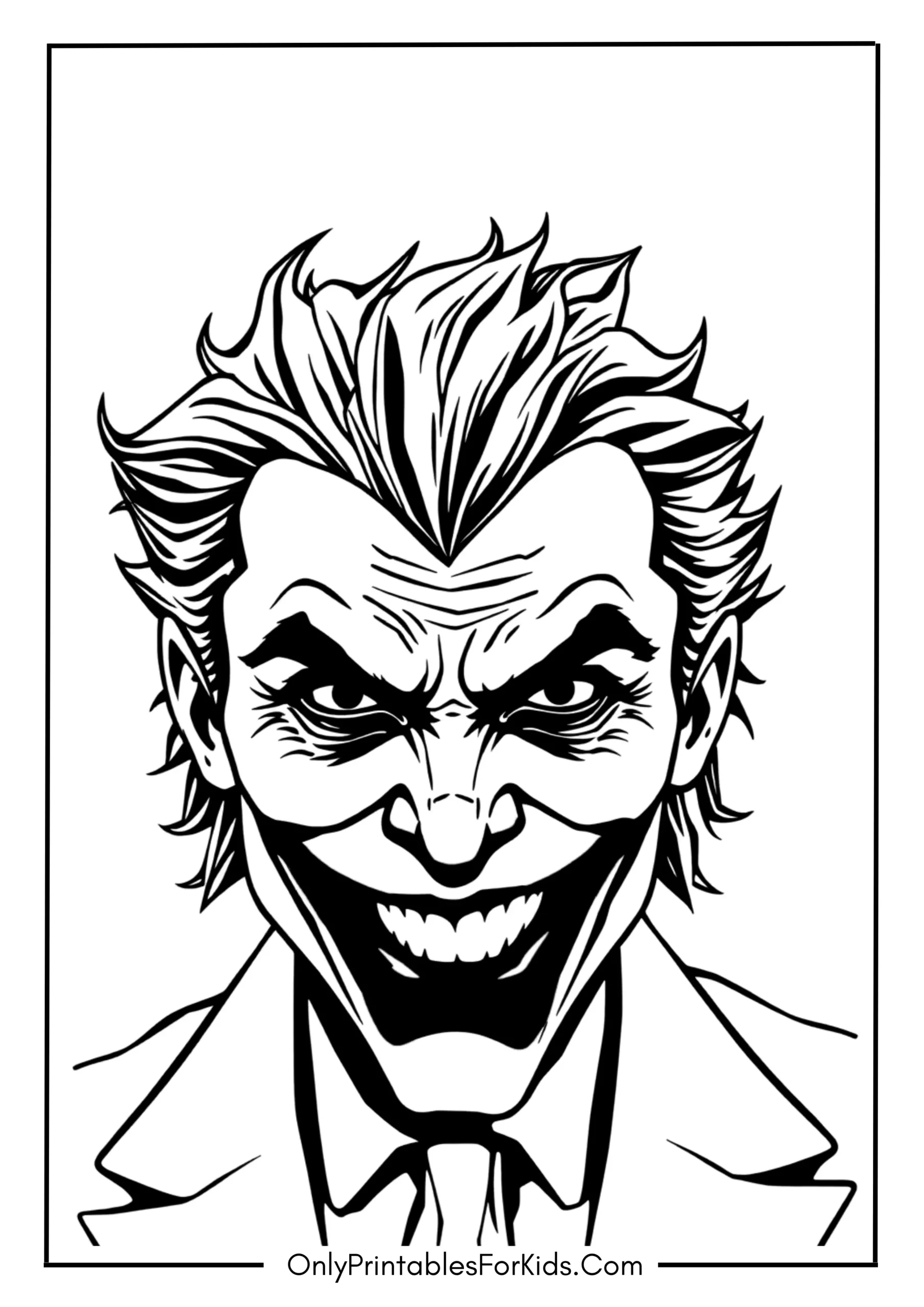Joker Face Coloring Page