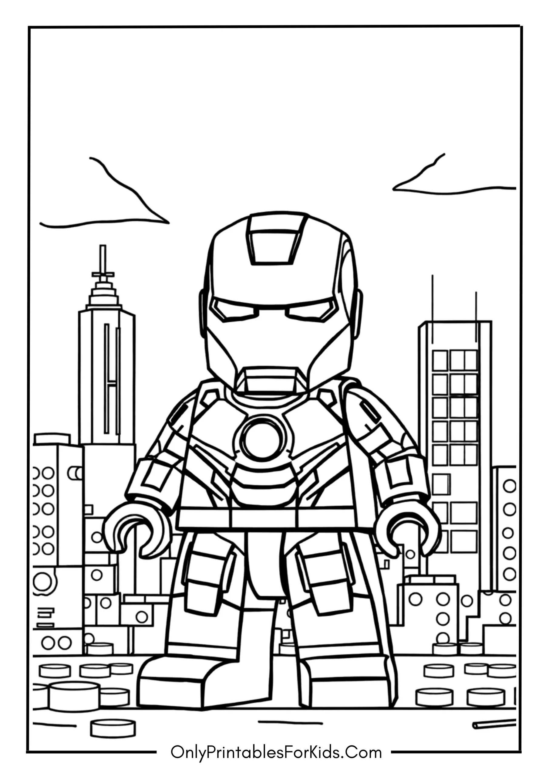 Lego Iron Man Coloring Page