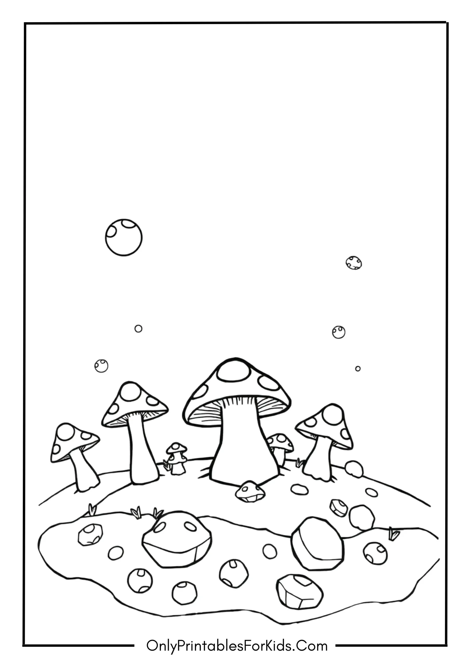 Magic Mushroom Planet Coloring Page