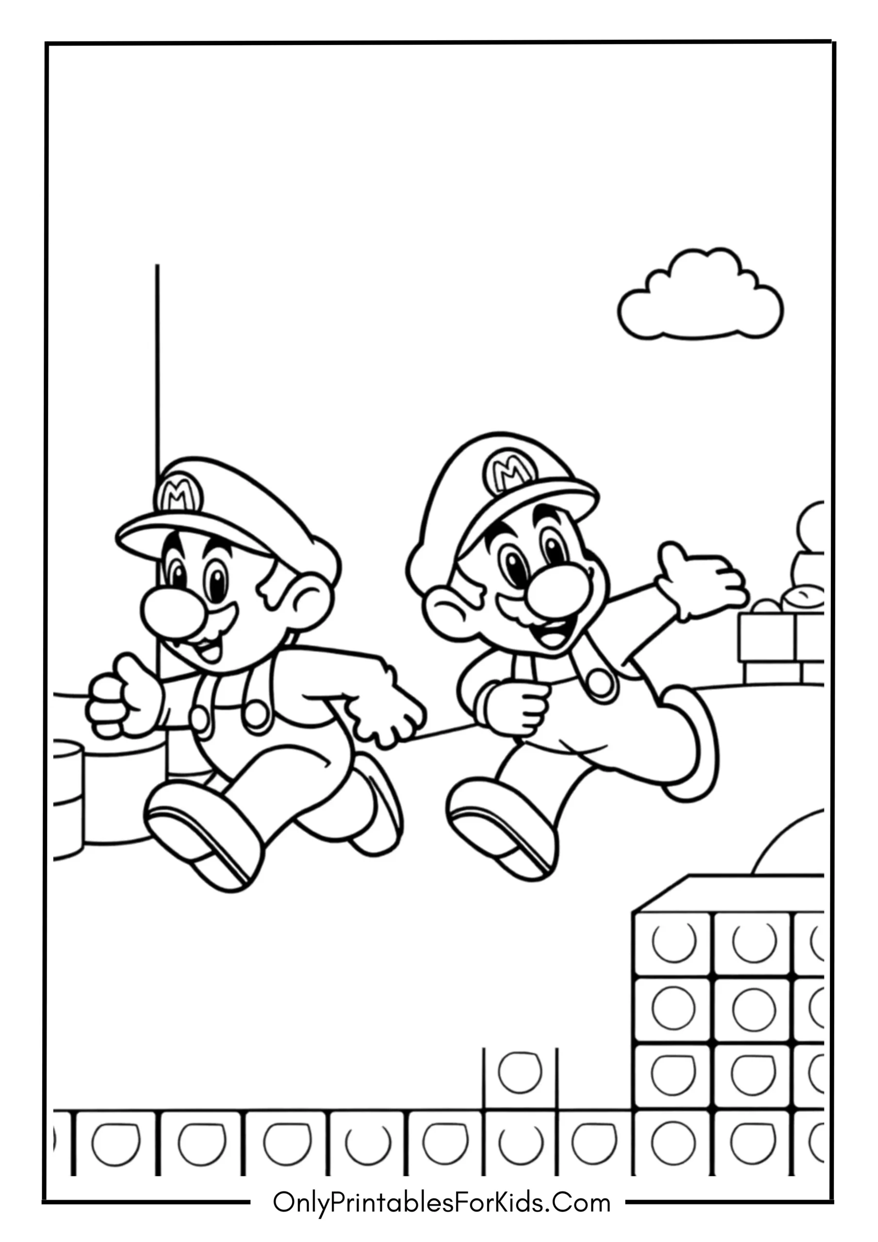 Mario Bros Coloring Page