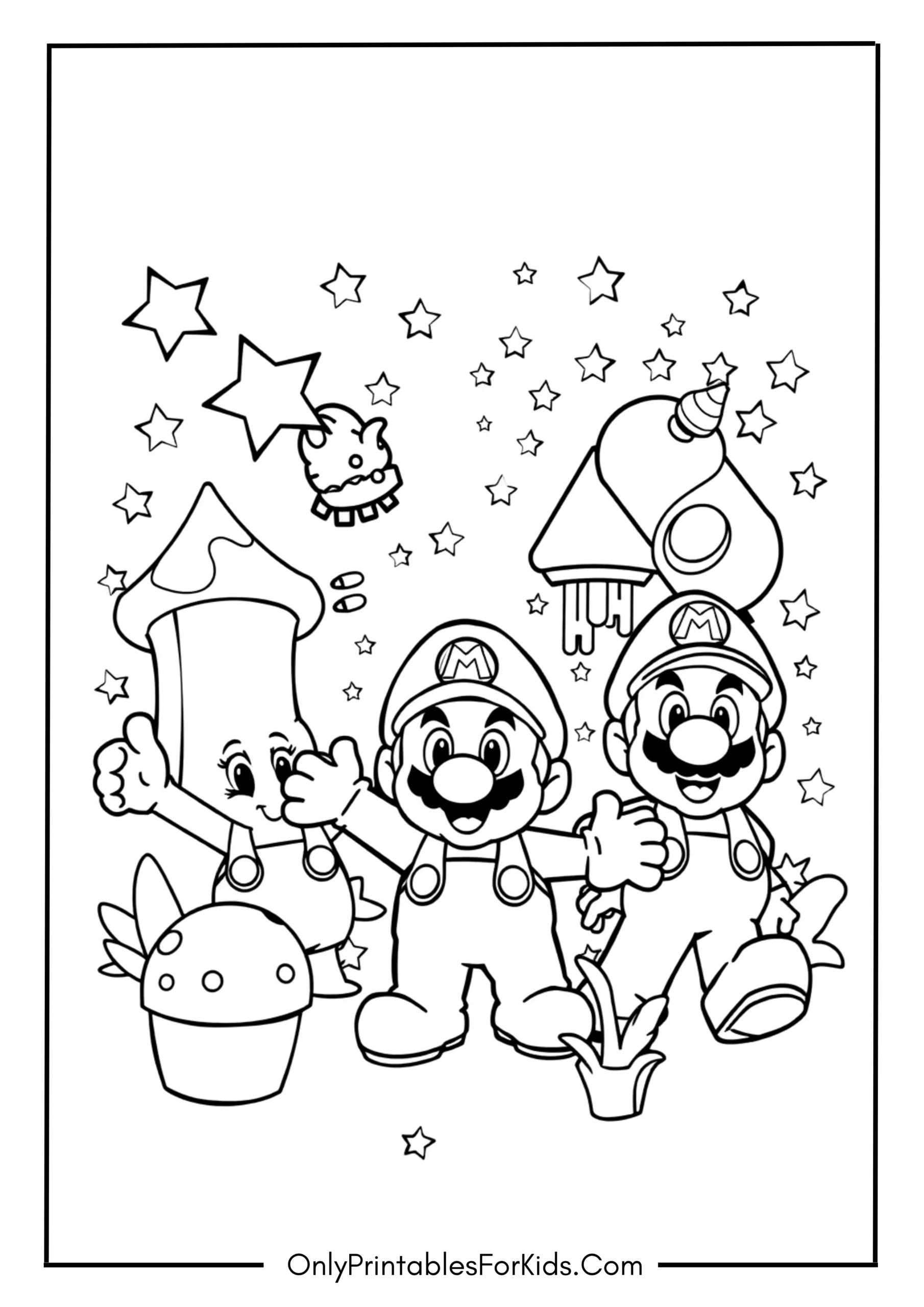Mario Bros Wonder Coloring Page