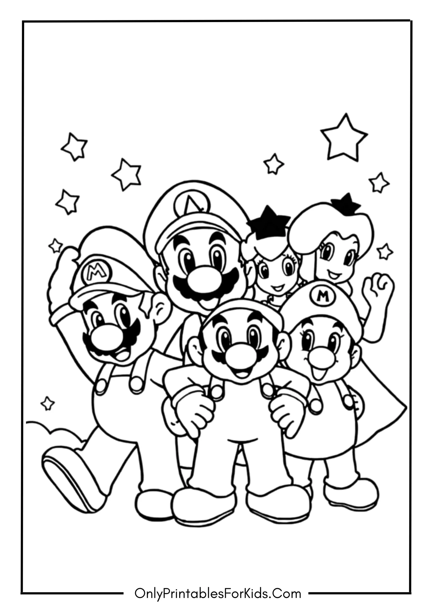 Mario Characters Coloring Page