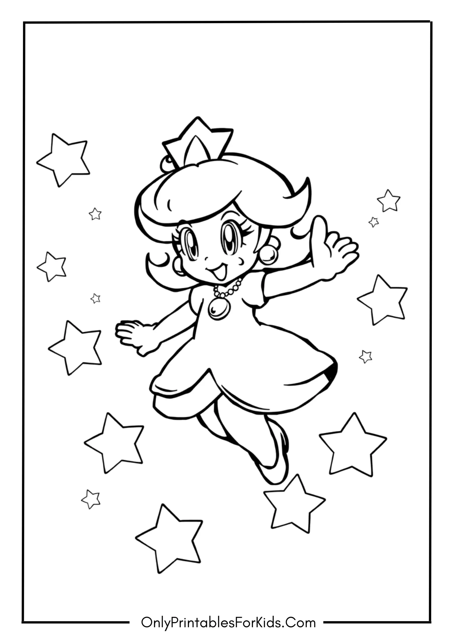 Mario Rosalina Coloring Page
