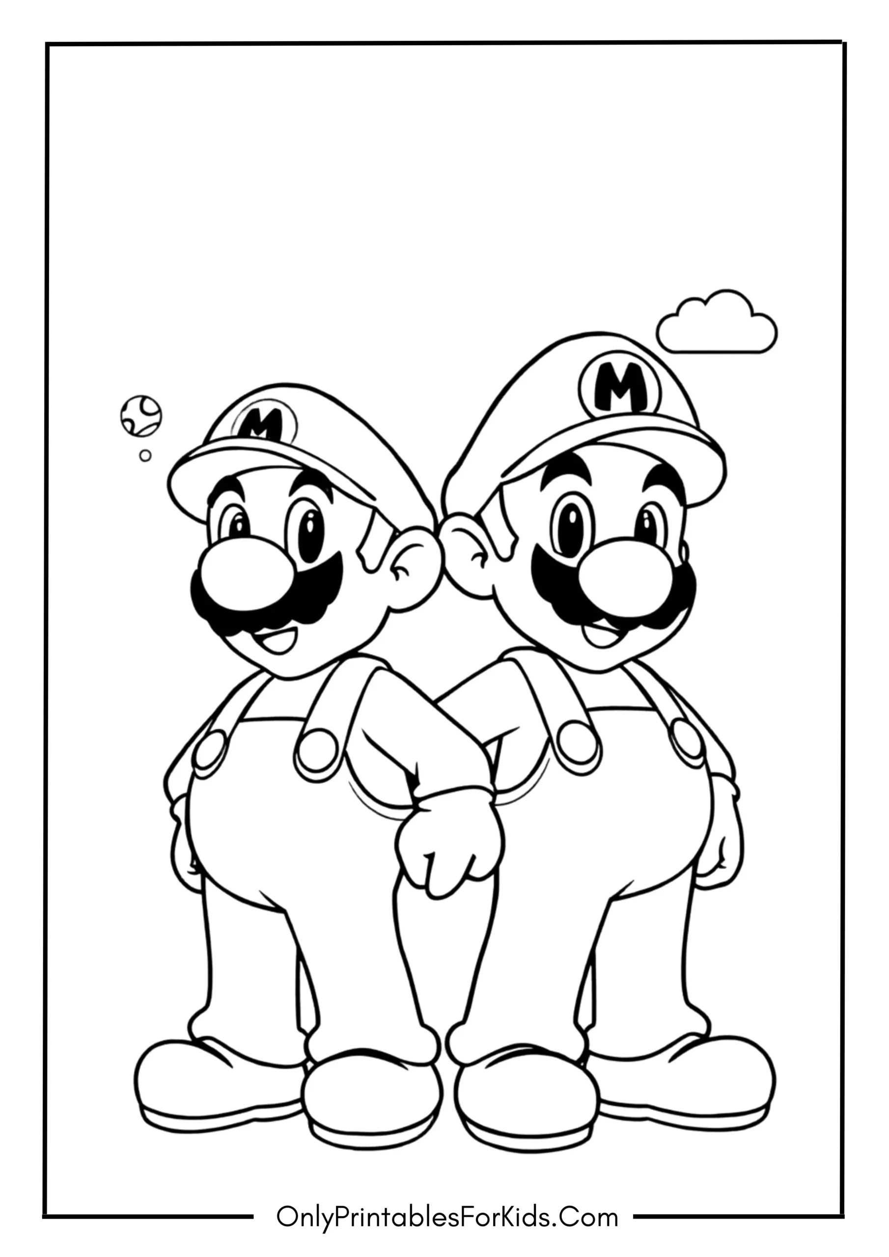Mario and Luigi Coloring Page