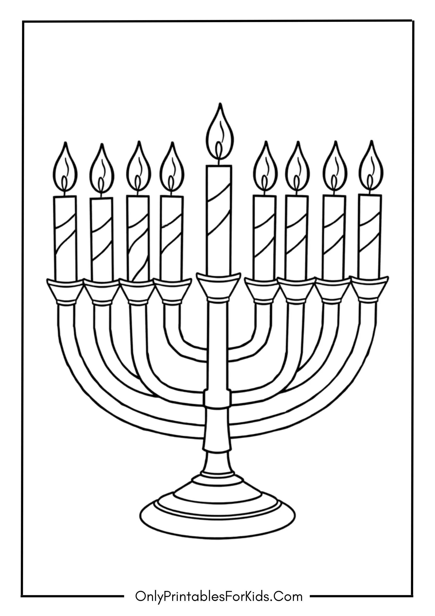 Menorah with Colorful Candles