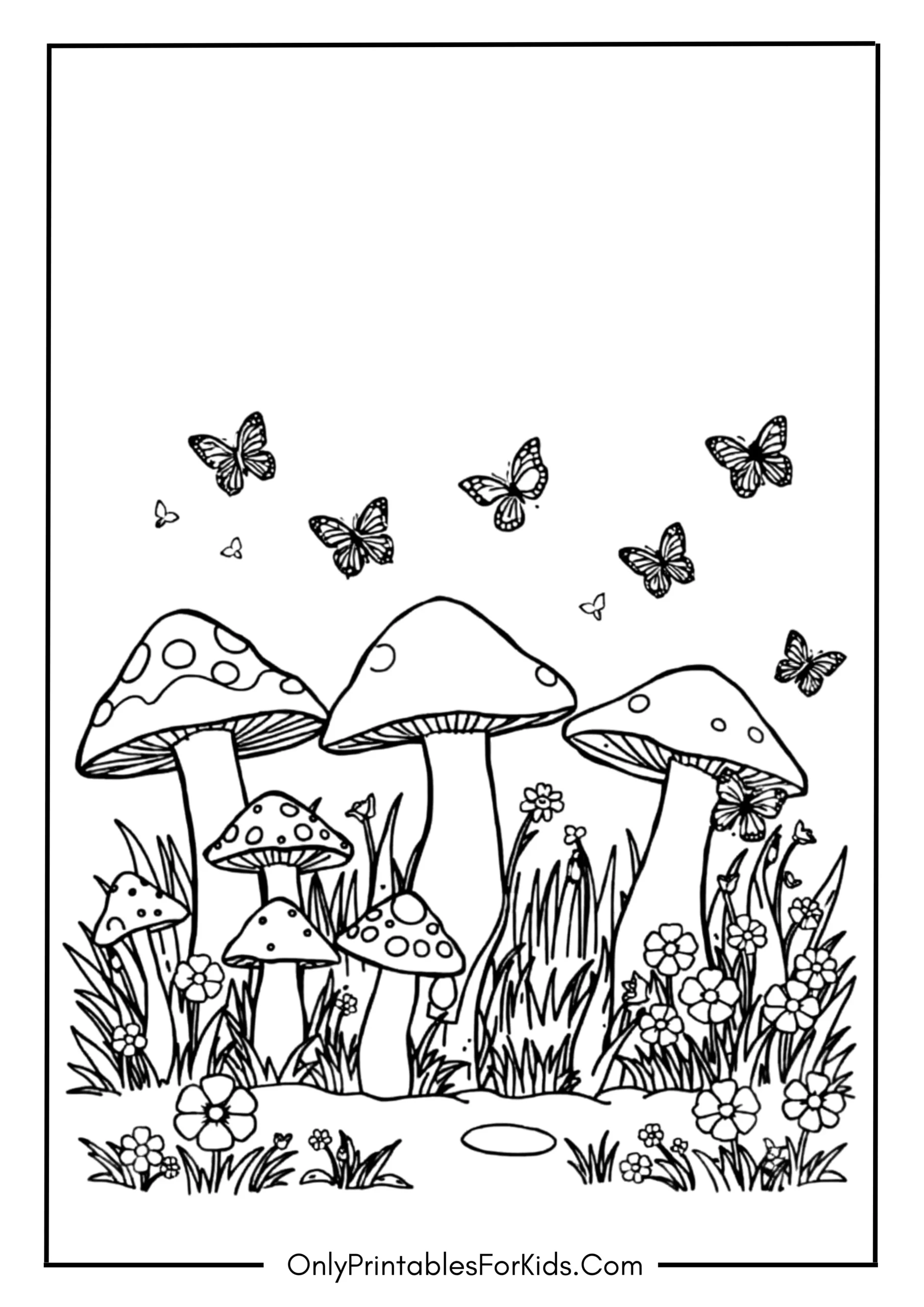 Mushroom Forest Coloring Page