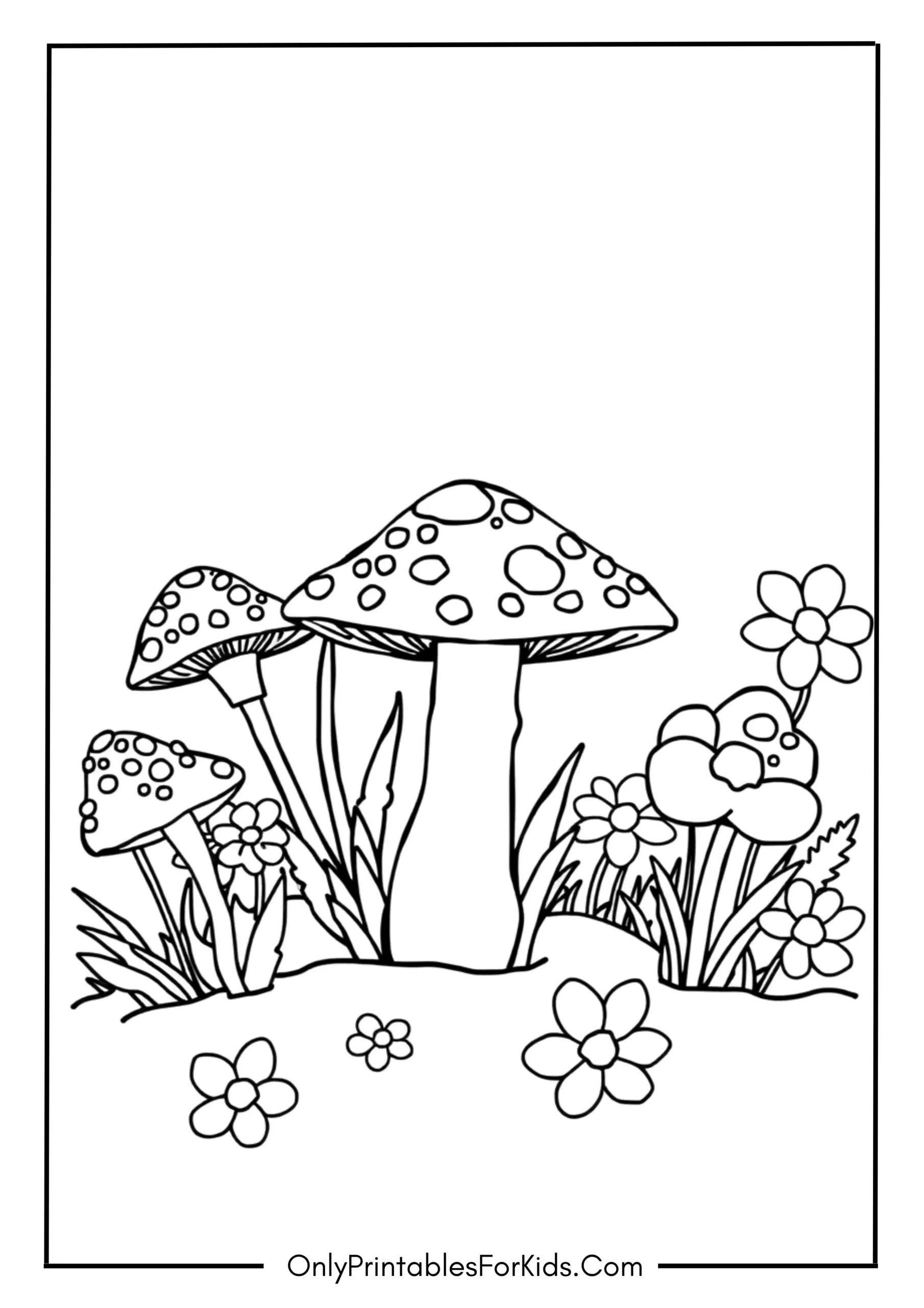 Mushroom and Flower Scene