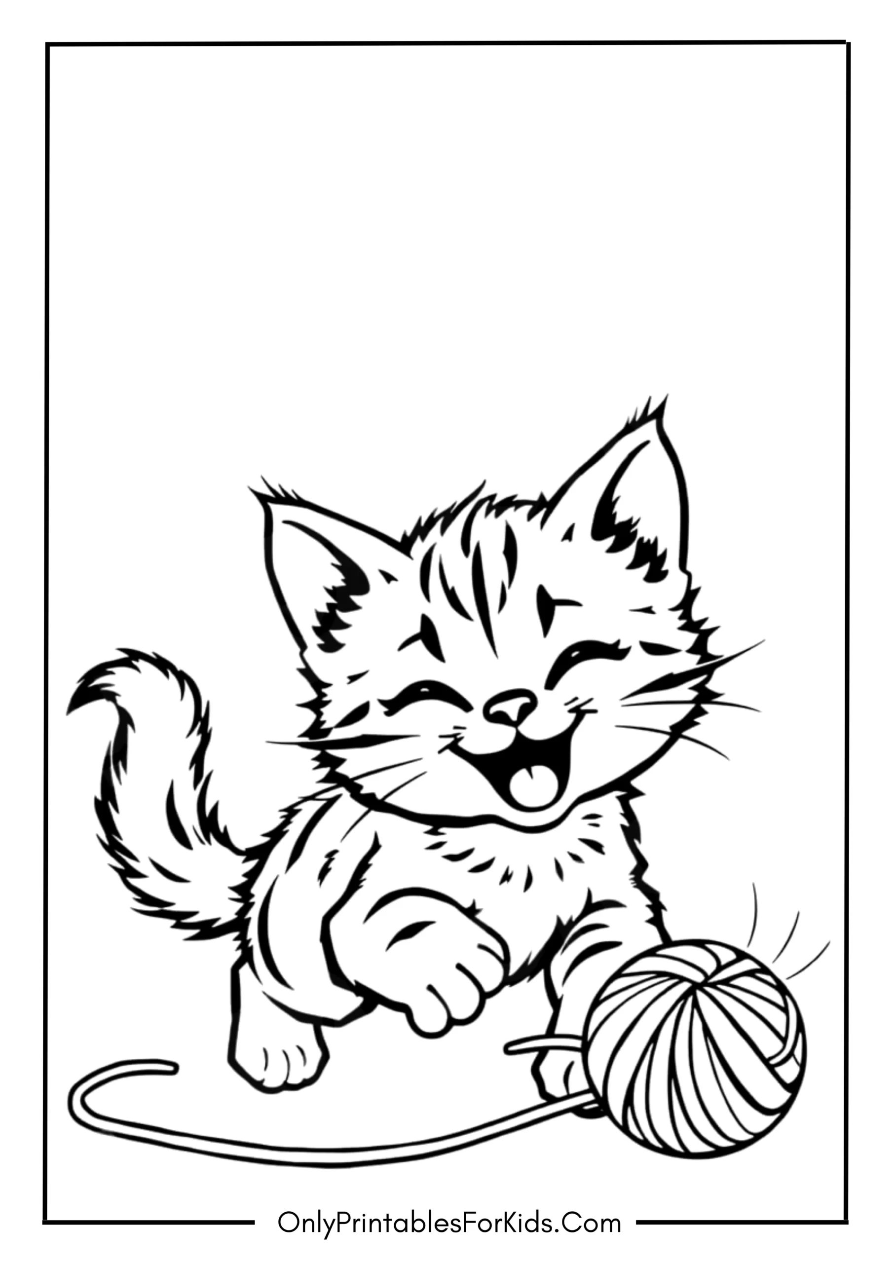 Playful Kitten Coloring Page